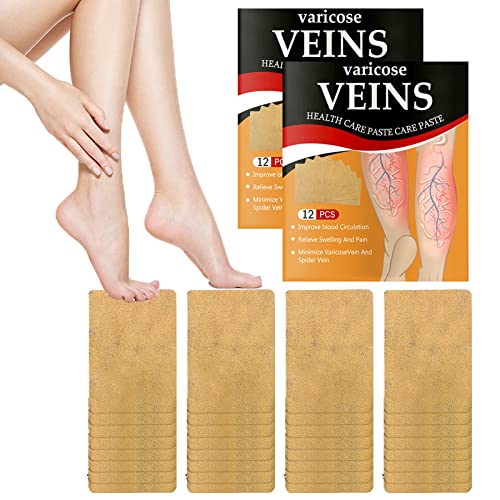 NOVAPHOLIA Varicose Veins Treatment Patches for Legs - 24 Pcs Natural Spider Vein Relief Patch, Soothing Leg Circulation Support - Perfect for Daily Use at Work, Travel & Home Comfort