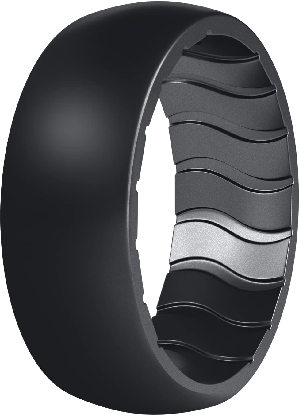 Dooke Breathable Men's Silicone Wedding Ring - Comfortable Rubber Band for Men in Black, Blue & Camo - Perfect for Workouts, Gym, Swimming & Outdoor Activities