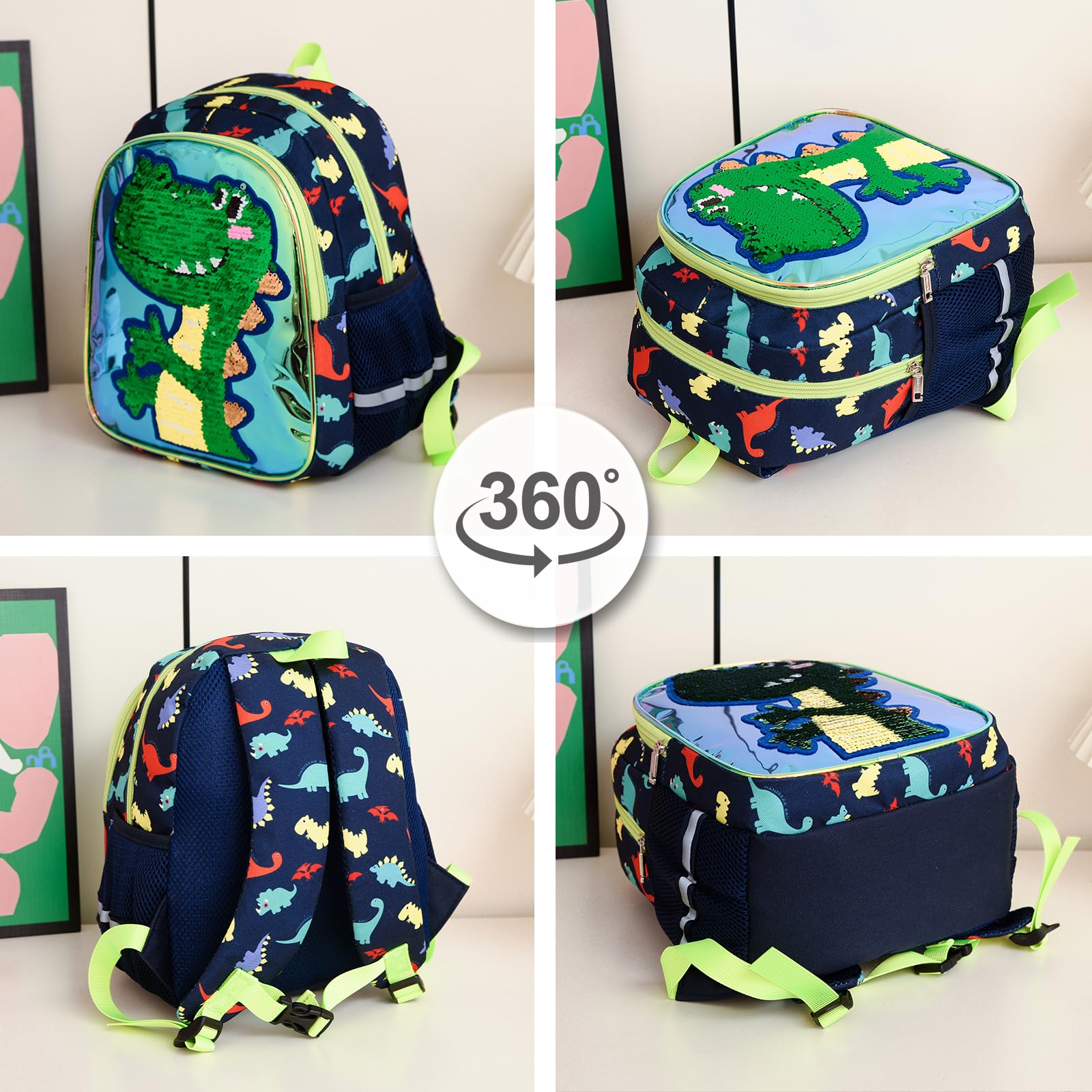 Dinosaur Kids Backpack for Boys & Girls - School & Travel Use