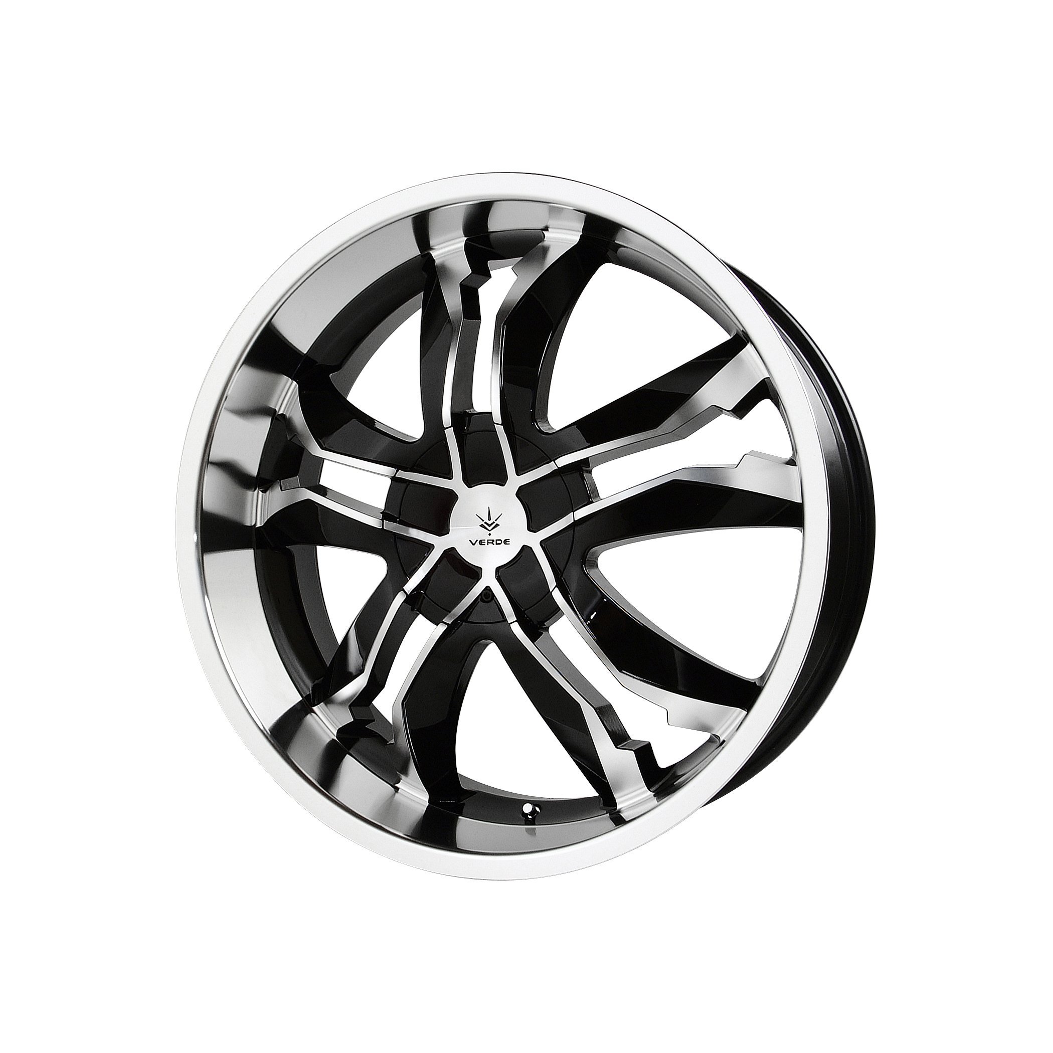 Verde Custom Wheels V30 Jaggedge Gloss Black Rims 18x8 Inches 5x4.5 Bolt Pattern with Machined Lip - Perfect for Off-Road Trucks, SUVs and Custom Car Upgrades