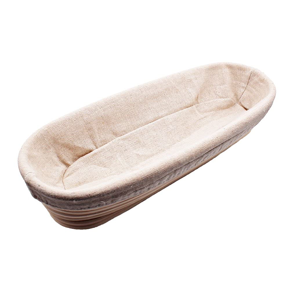 YOCZOX 14 Inch Oval Bread Proofing Basket - Natural Rattan Banneton for Sourdough Baking | Includes Cloth Liner, Bread Lame & Brush | Perfect for Artisan Bread Making at Home or Bakery