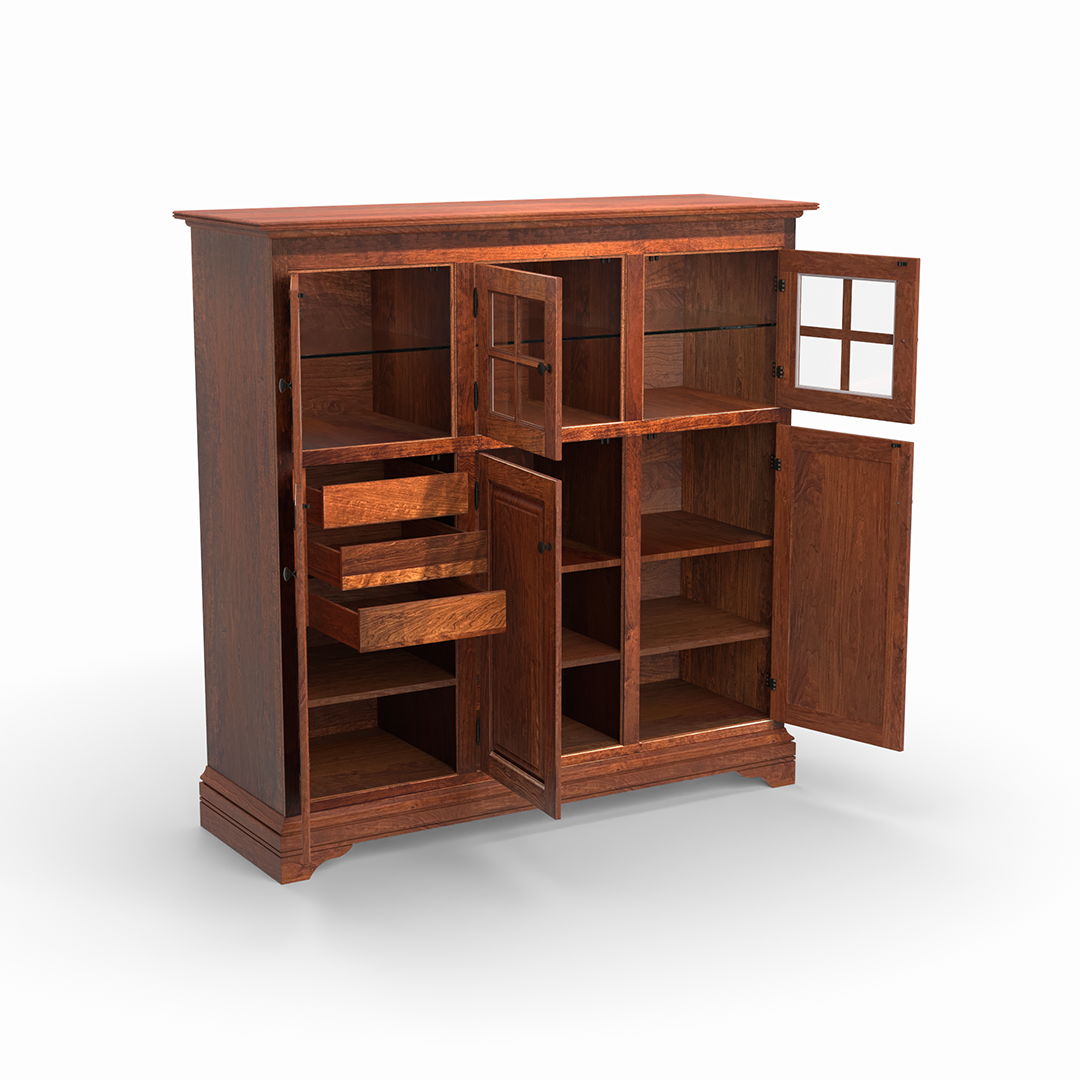 New England Style Wooden Cabinet - Rustic Farmhouse Storage for Kitchen, Bathroom & Living Room | Perfect for Organizing Dishes, Towels & Home Decor