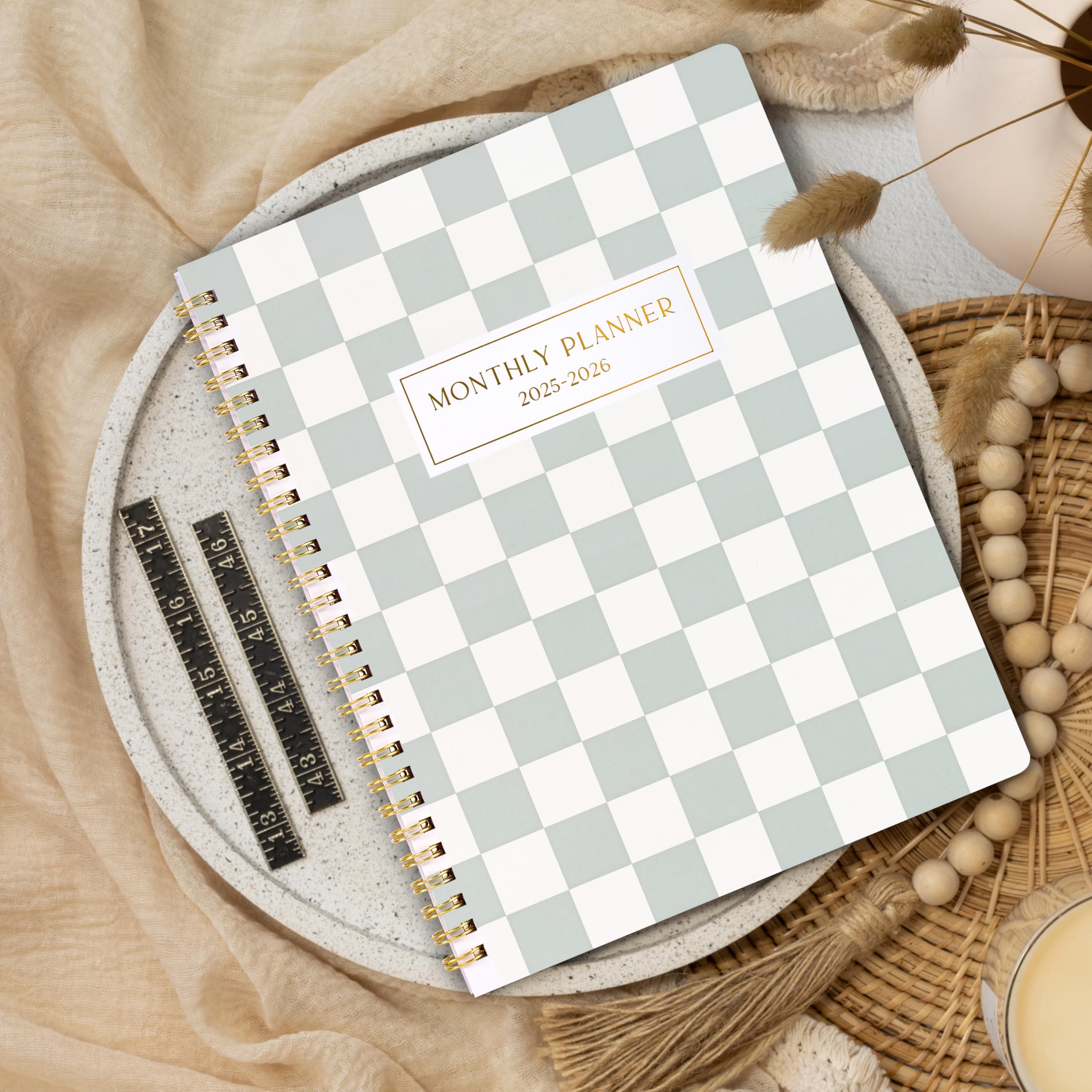 2025-2026 Checkered Monthly Planner & Calendar Book - Productivity Organizer with To-Do Lists for Work, School & Personal Tasks | January 2025-December 2026 | Perfect for Office, College Students & Daily Planning