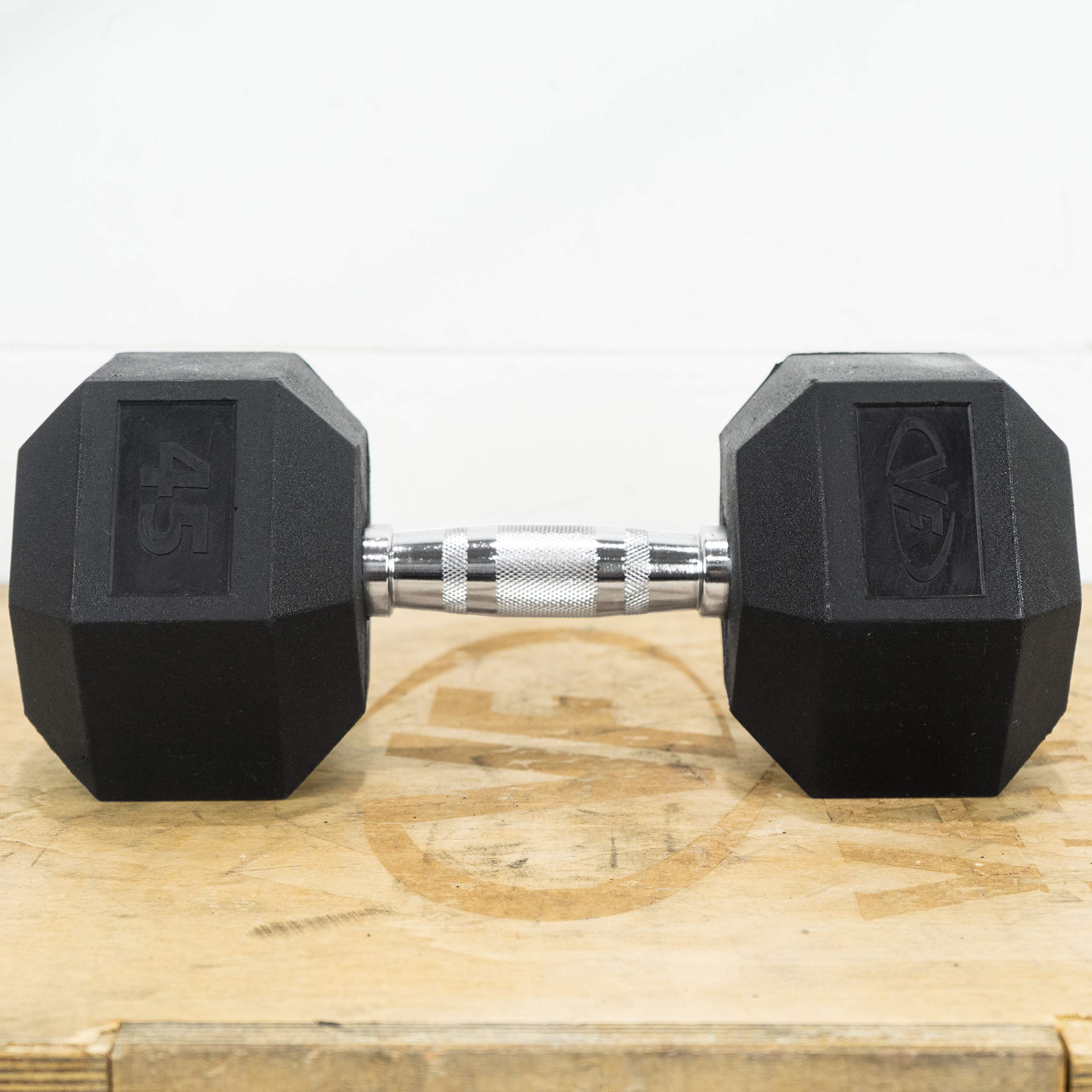Valor Fitness Rubber Hex Dumbbell Set - Free Weights for Home Gym, Strength Training & CrossFit Workouts | Perfect for Weight Lifting, Muscle Building & Fitness Training at Home