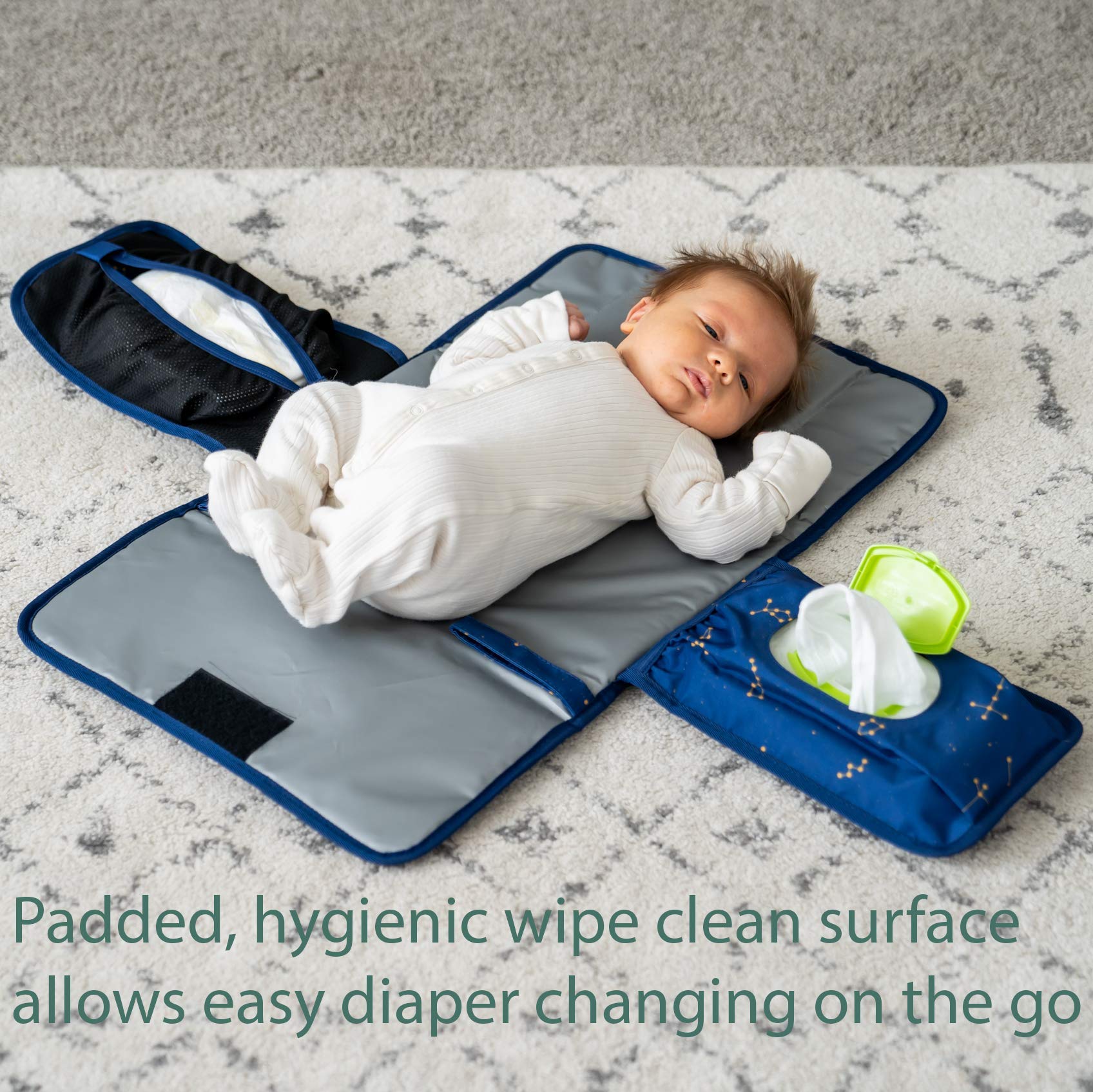 Lil Fox Portable Baby Changing Pad - Waterproof Diaper Changing Mat for Travel, Nursery & On-the-Go | Ideal for Diaper Bags & Changing Tables | Perfect Baby Shower Gift & Newborn Essential | Unisex Baby Care Accessory for Home, Park & Road Trips