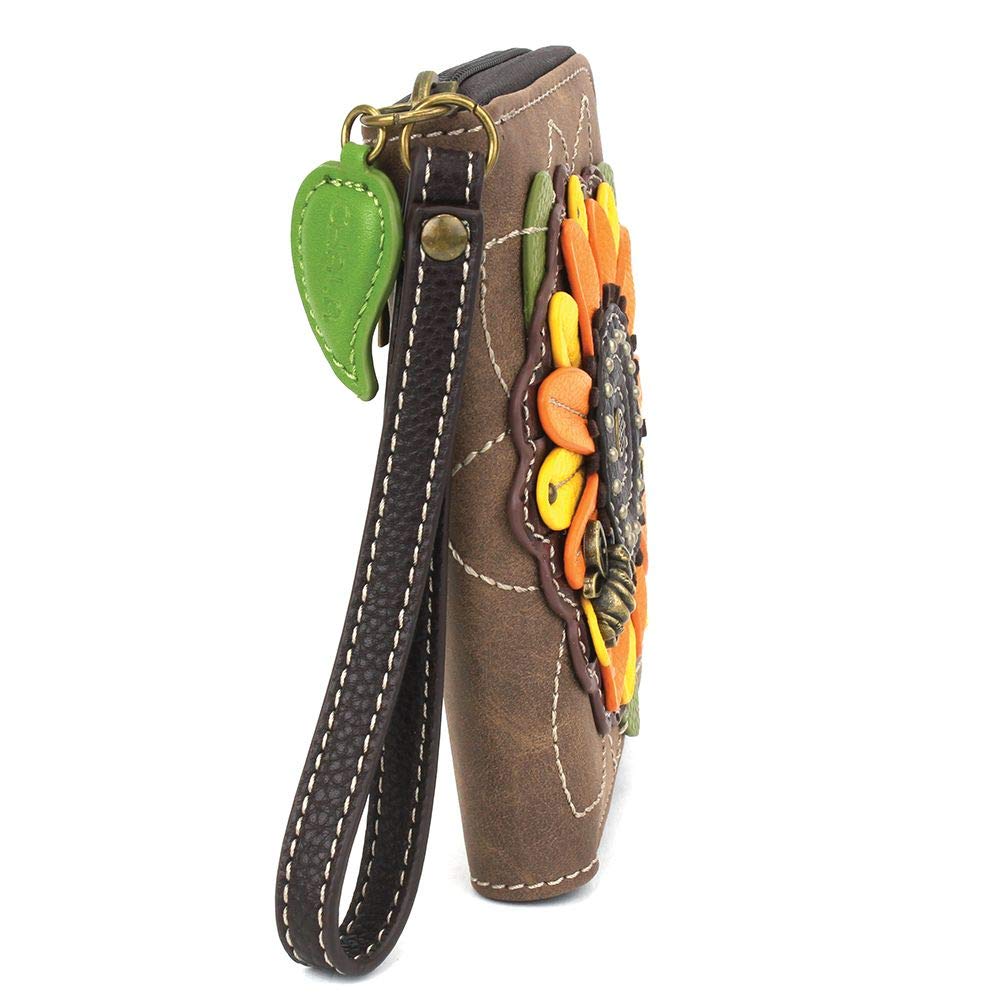 Chala Handbags Sunflower Zip-Around Wristlet Wallet - Stylish & Compact Women's Clutch for Everyday Use, Parties & Travel Accessories