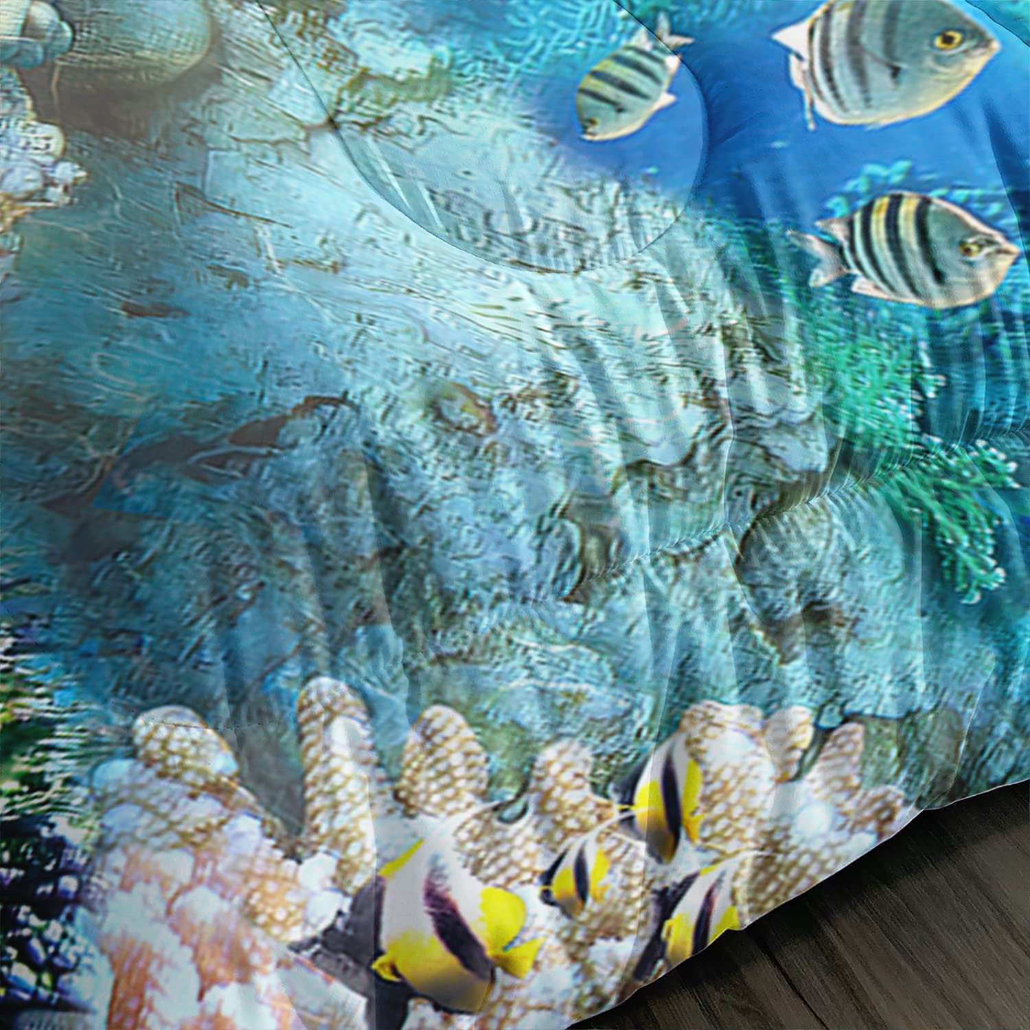 CVHOUSE Sea Turtle Comforter Set - Ocean Themed Queen Size Bedding for Kids & Teens | Soft Duvet Cover & Quilt Set with Turtle Design | Perfect for Beach Themed Bedrooms & Coastal Decor