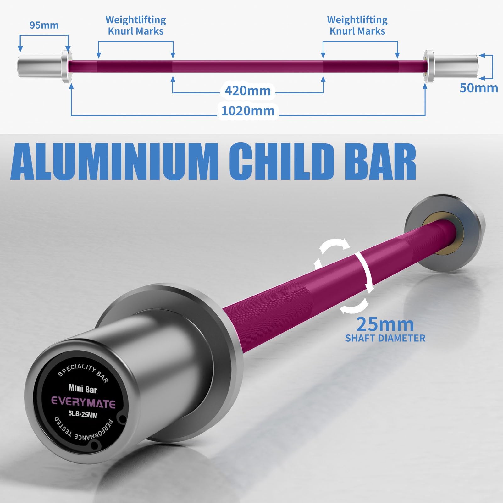 5LB Mini Barbell Bar for Women & Kids - Lightweight Strength Training Bar with Resistance Bands for Home Gym, Full Body Workout, Fitness Beginners | Perfect for Small Spaces & Apartment Exercises