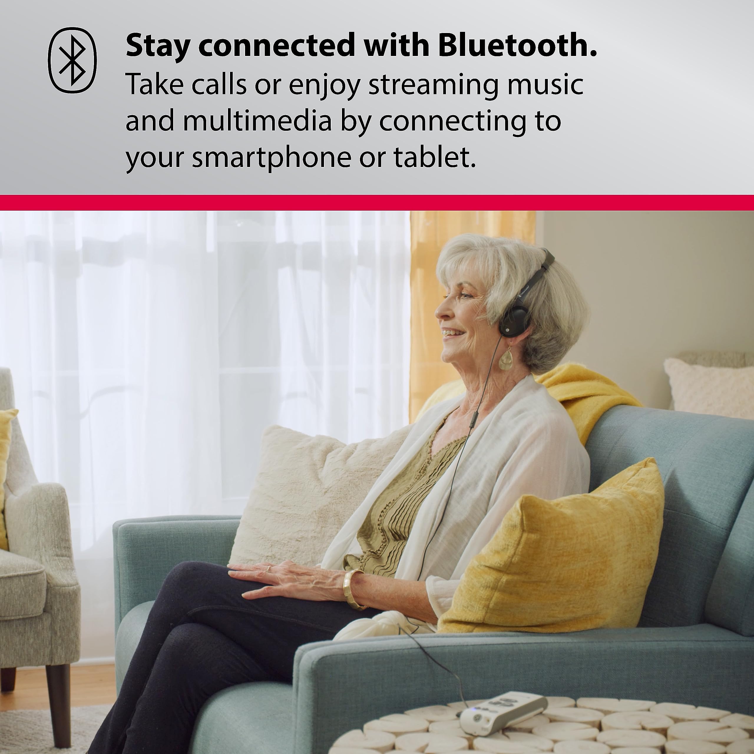 Bellman & Symfon Maxi Pro Bluetooth Hearing Amplifier with Neck Loop – Digital Hearing Aid Booster for Clear Conversations – Wireless Cell Phone Connectivity – Ideal for Seniors, TV Watching & Phone Calls