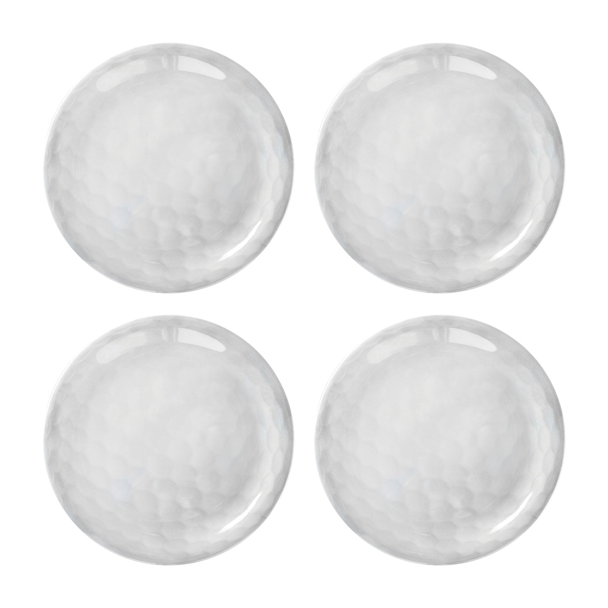 UPware 6-Inch Melamine Golf Ball Dessert Plates - Set of 4 White Small Serving Dishes for Appetizers, Snacks & Side Disis | Perfect for Picnics, BBQs, Parties & Casual Dining