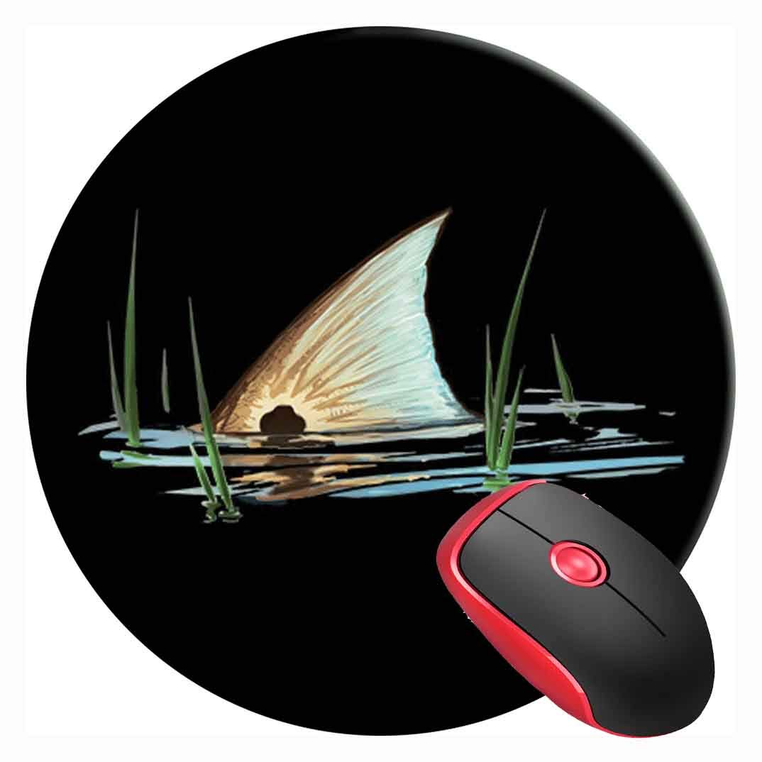 Redfish Red Drum Fish Round Mouse Pad - Non-Slip Rubber Base Gaming Mouse Mat for Laptop & Computer | Perfect for Office, Gaming & Home Workspace