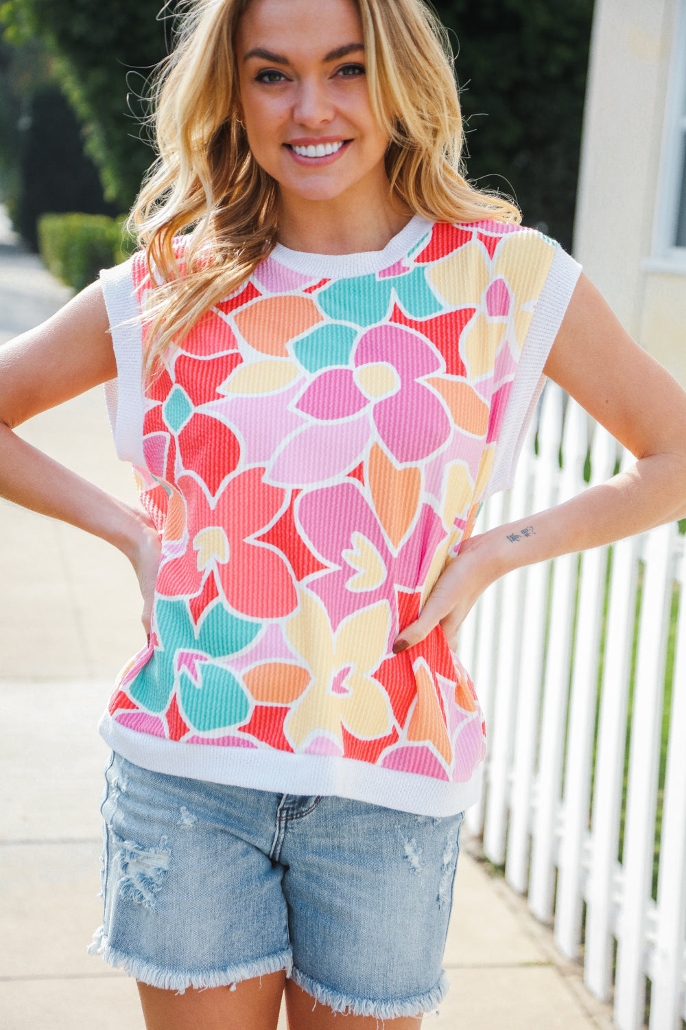 Beautiful Coral Floral Print Dolman Sleeve Blouse - Women's Boho Chic Tunic Top for Casual Wear, Beach Outfits & Summer Vacations
