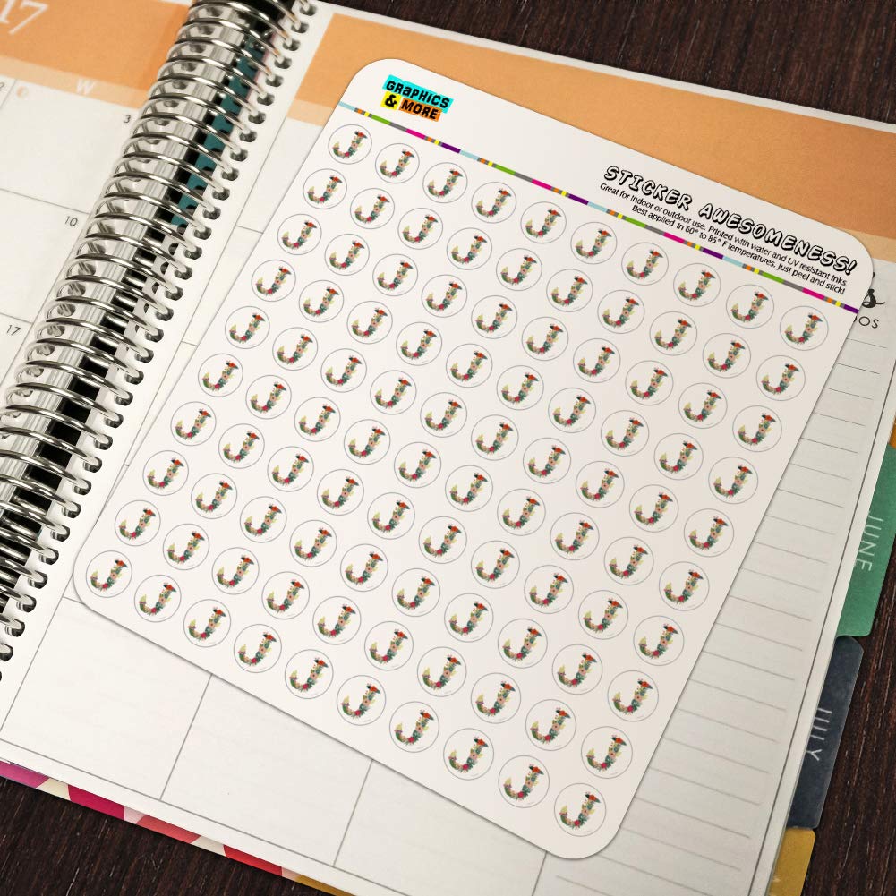Floral Monogram Letter J Stickers for Planners, Calendars, Scrapbooking & DIY Crafts - Perfect for Bullet Journals, Scrapbook Pages, and Handmade Greeting Cards