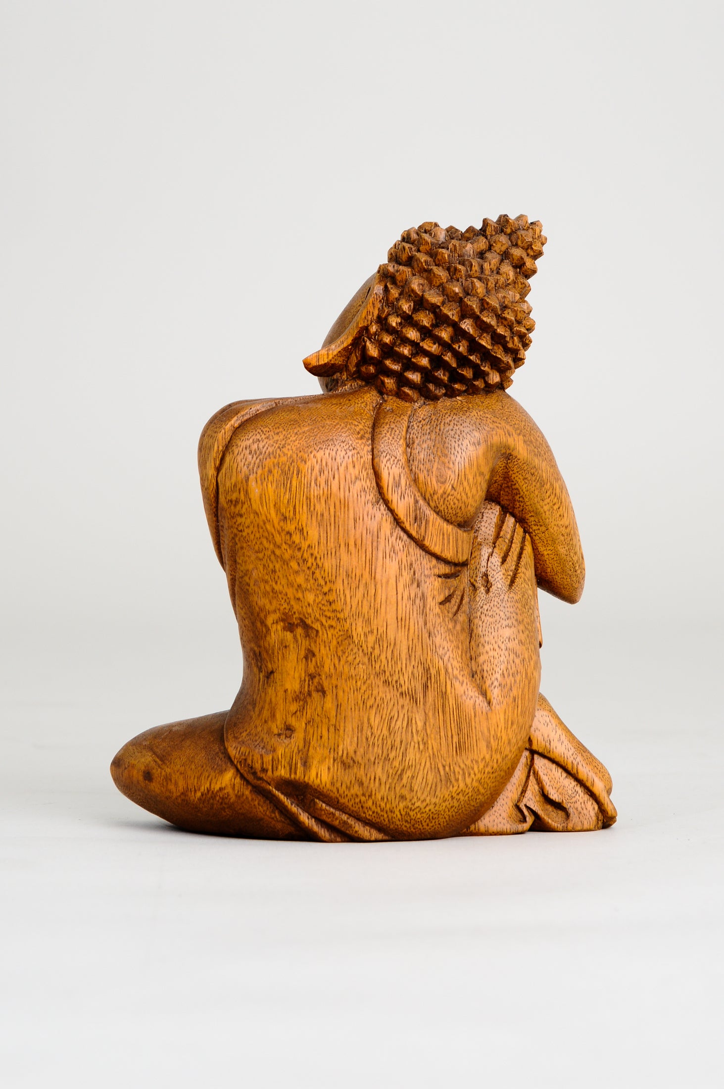Hand Carved Wooden Buddha Statue for Meditation & Relaxation - 8 Inch Zen Decor for Home, Office & Yoga Studio - Perfect Gift for Mindfulness & Stress Relief