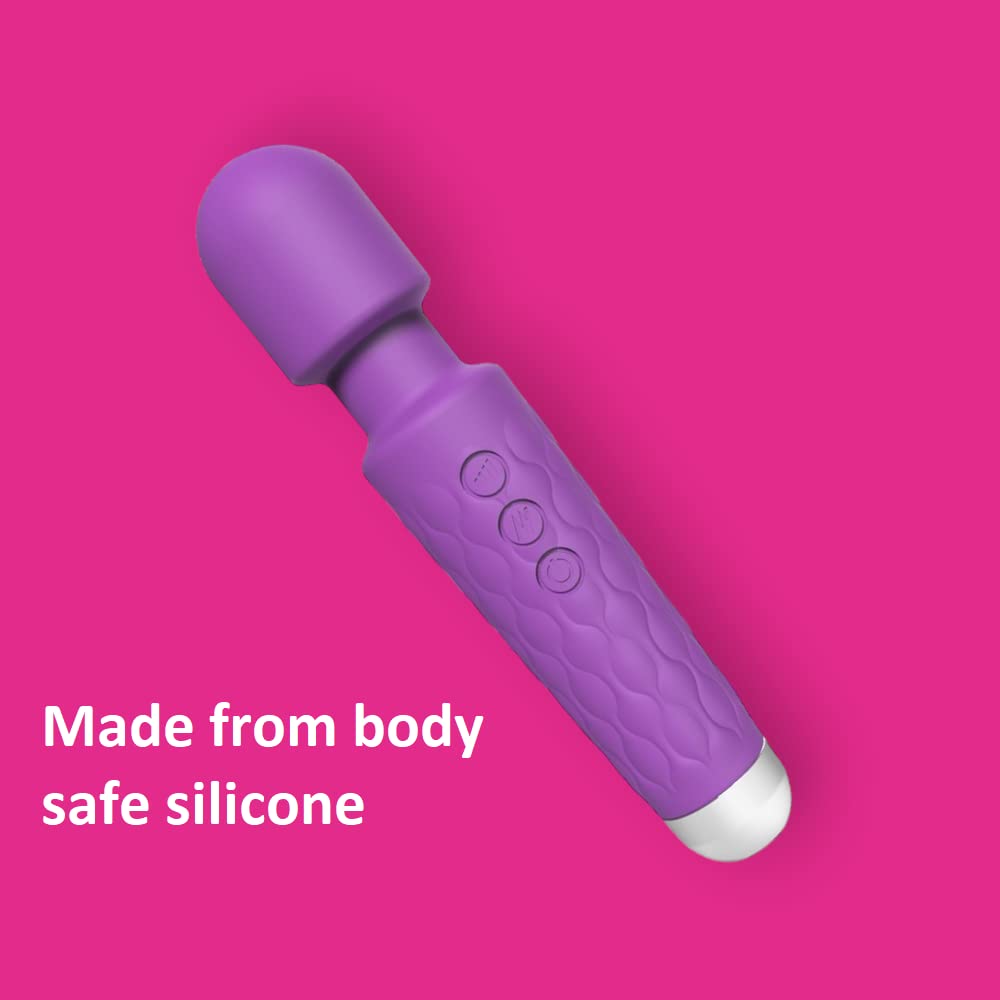 20 Function Powerful Electric Wand Vibrator - Handheld Massager for Muscle Relaxation & Intimate Pleasure - Purple Magic Wand for Home & Spa Use