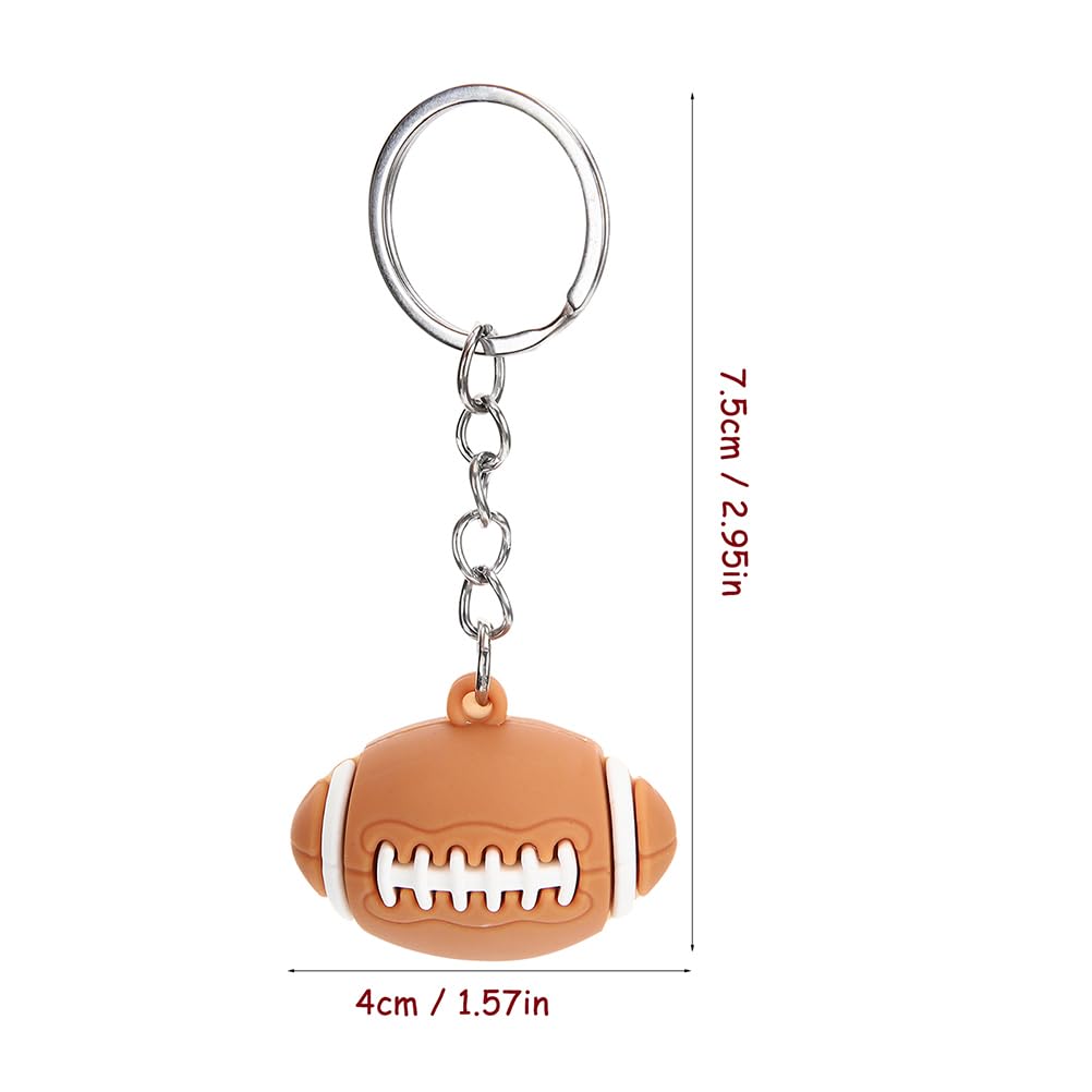 LOGOFUN 12pcs Rugby Keychain Set - Durable Sport Ball Keyring Charms for Rugby Fans, Team Spirit Souvenir Gift - Perfect for Bags, Purses, Backpacks & Sports Gear Accessories (Great for Game Days, Fan Events & Travel)