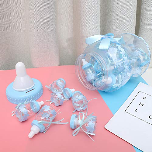 30pcs Mini Candy Bottle Boxes - Baby Shower, Birthday Party & Wedding Decorations - Feeding Bottle Shaped Candy Containers for Kids (Blue) | Perfect for Party Favors, Candy Buffets & Gift Giving