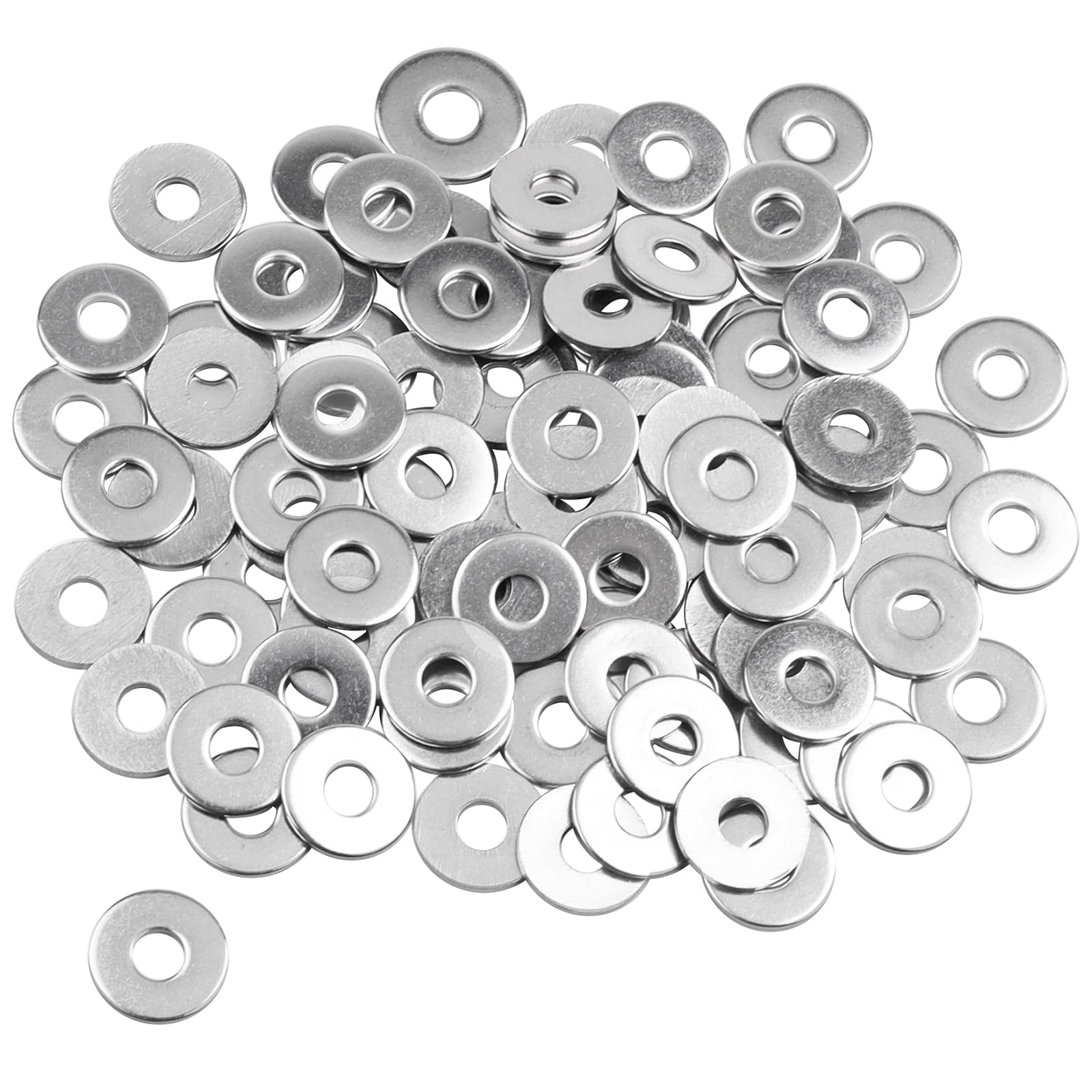 M5 x 15mm 304 Stainless Steel Washers 100Pcs - for Screws, Bolts & Nuts in DIY Projects