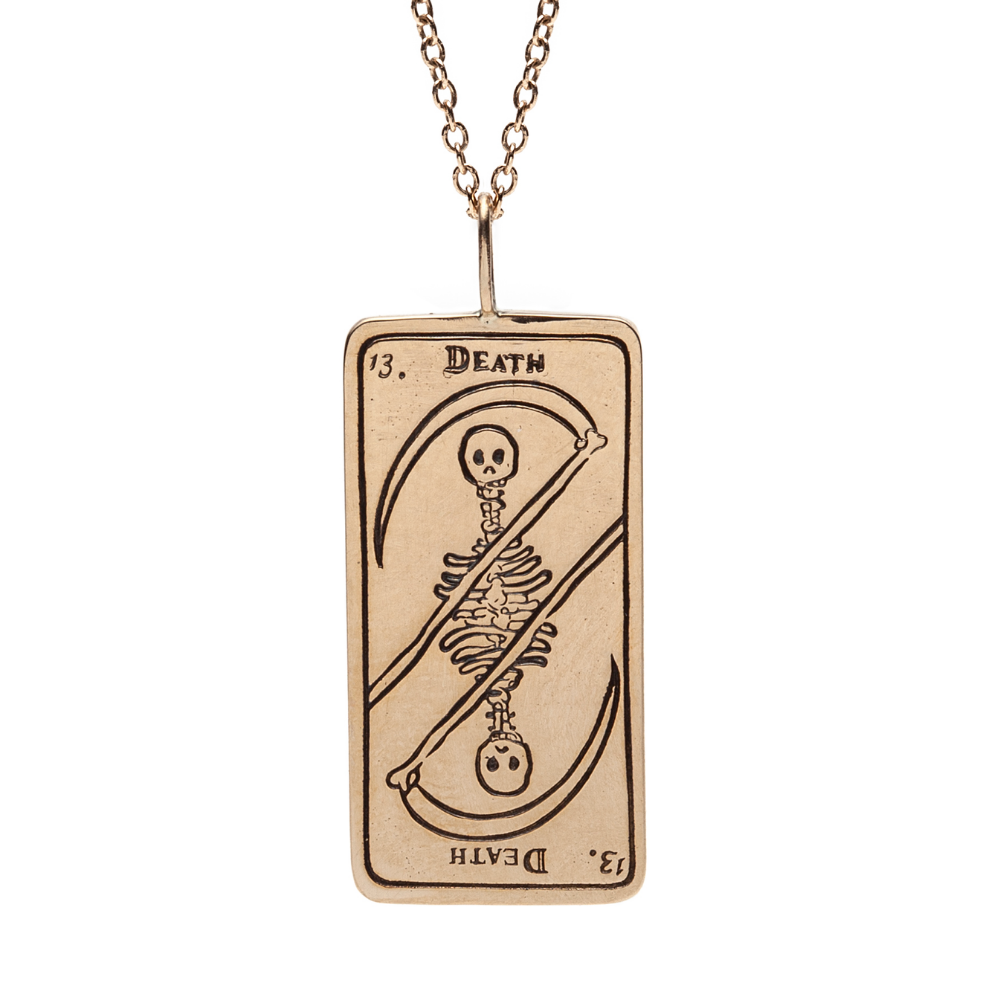 Gothic Death Tarot Card Pendant Necklace - Unique Handmade Jewelry for Women & Men - Perfect for Halloween, Cosplay & Witchy Aesthetic