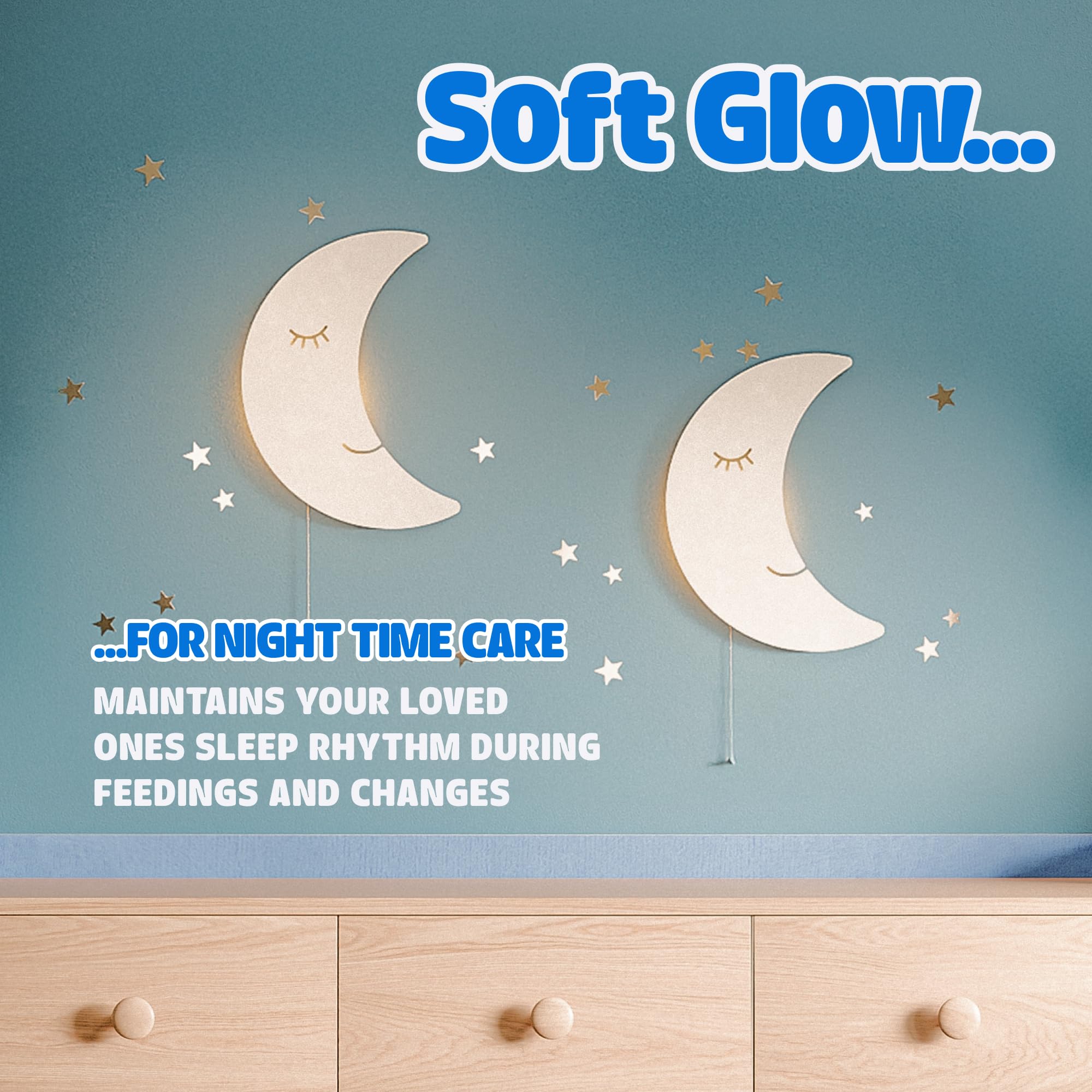 **Moon Lamp for Baby Nursery - Floating Moon Wall Light, Battery-Operated Cordless Night Light for Kids Bedroom & Nursery Decor - Perfect for Soothing Nighttime Ambiance & Bedtime Stories**