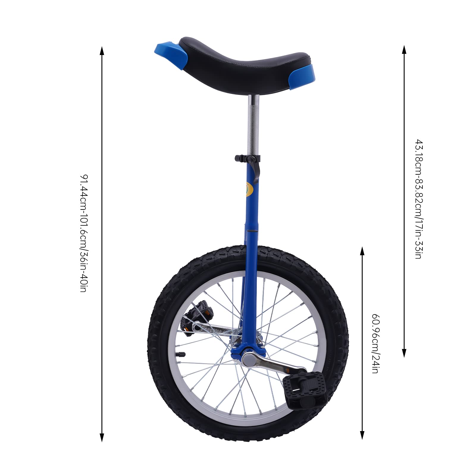 24 Inch Outdoor Unicycle for Adults - Adjustable Seat Exercise Bike for Fitness & Outdoor Sports - Perfect for Commuting, Gym Workouts & Adventure Riding
