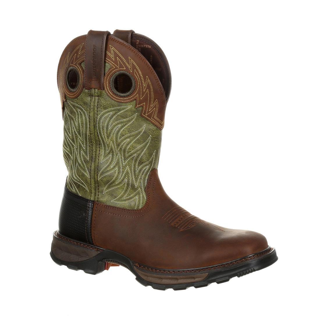 Maverick XP Waterproof Western Work Boot Brown And Green