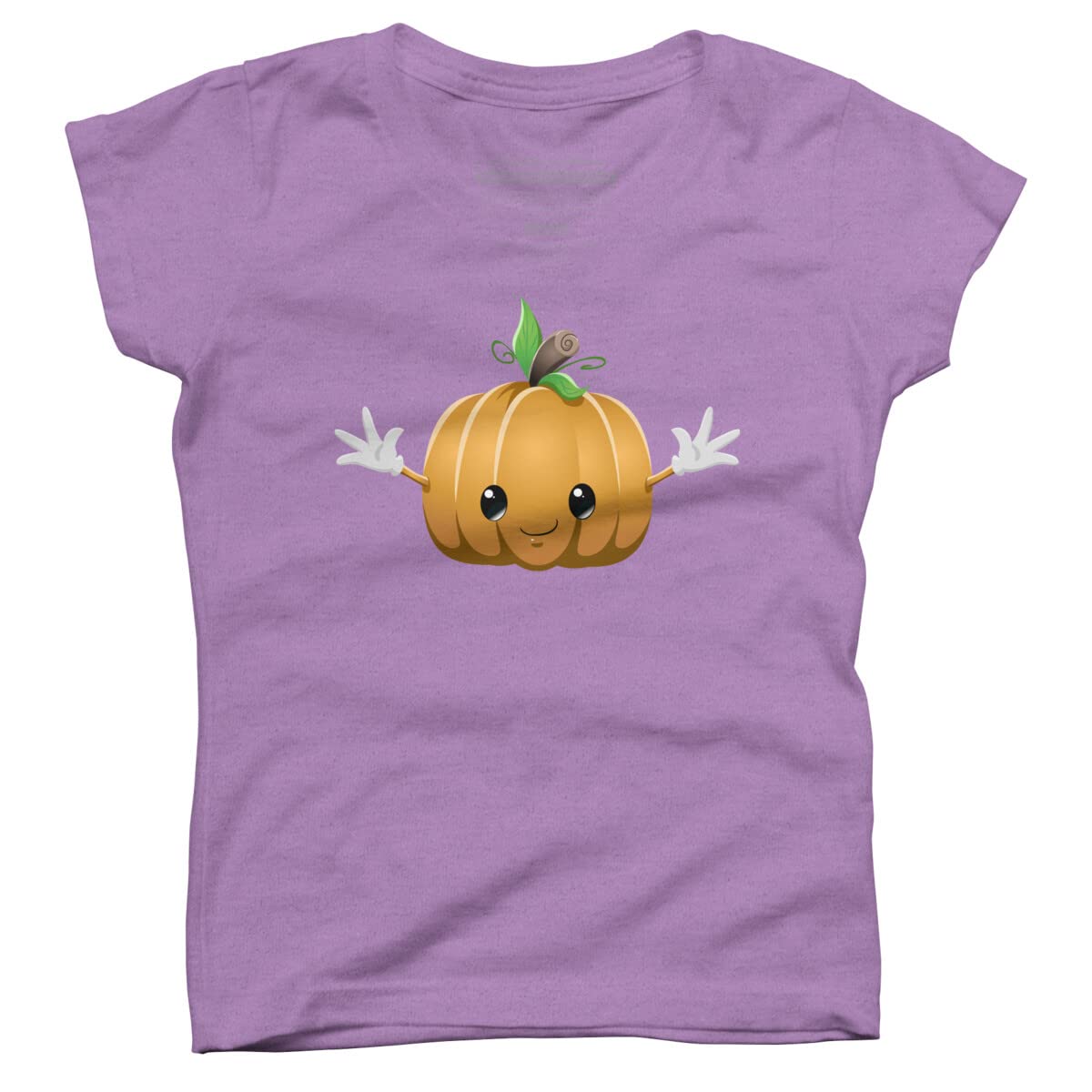Design By Humans Girls Halloween Pumpkin Monster Graphic Tee by LironPeer - Cute Halloween Costume T-Shirt for Trick or Treating & Spooky Party Outfits