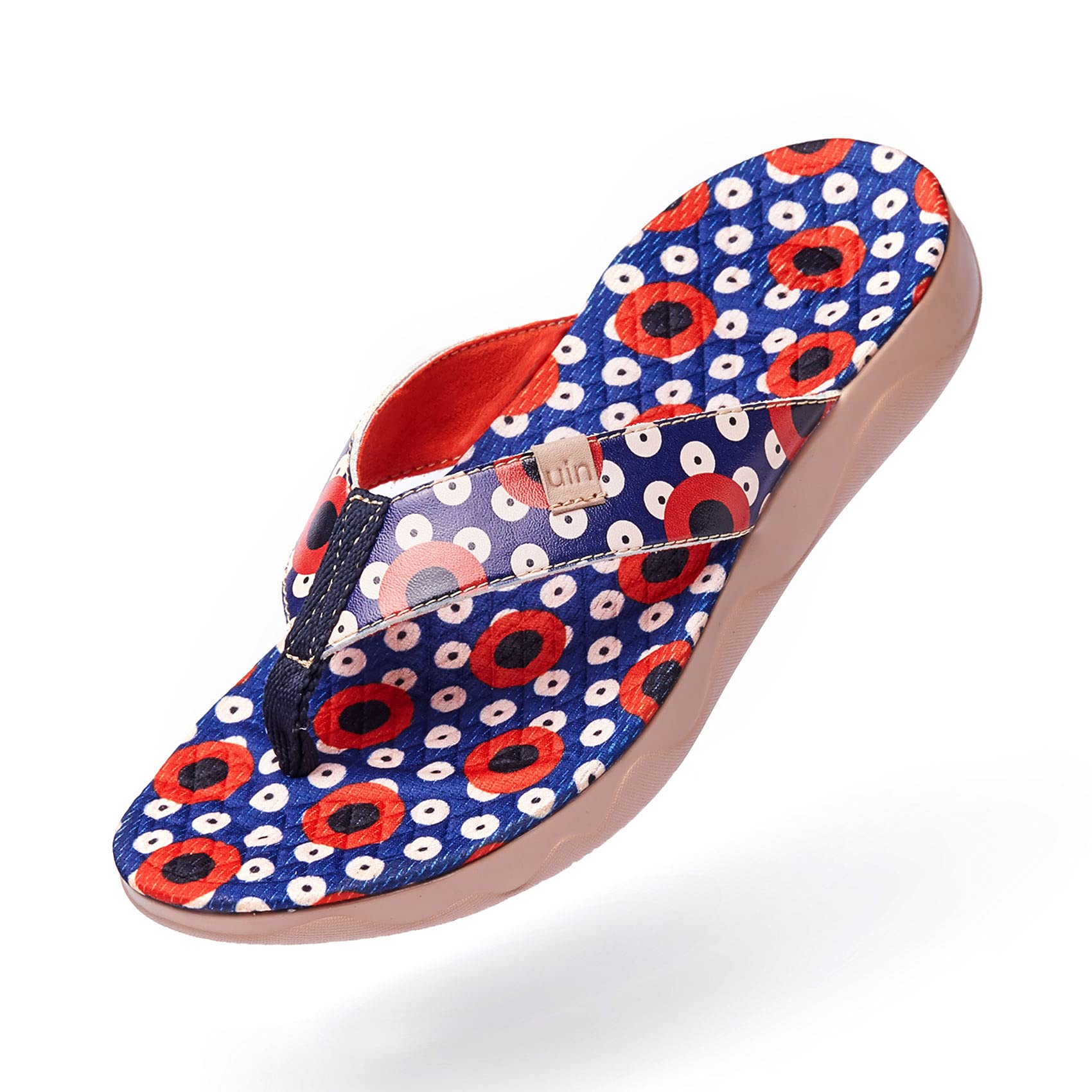 UIN Women's Flip Flops - Comfortable Non-Slip Beach Sandals with Artistic Painting | Summer Casual Thong Slippers for Travel, Poolside, and Outdoor Adventures