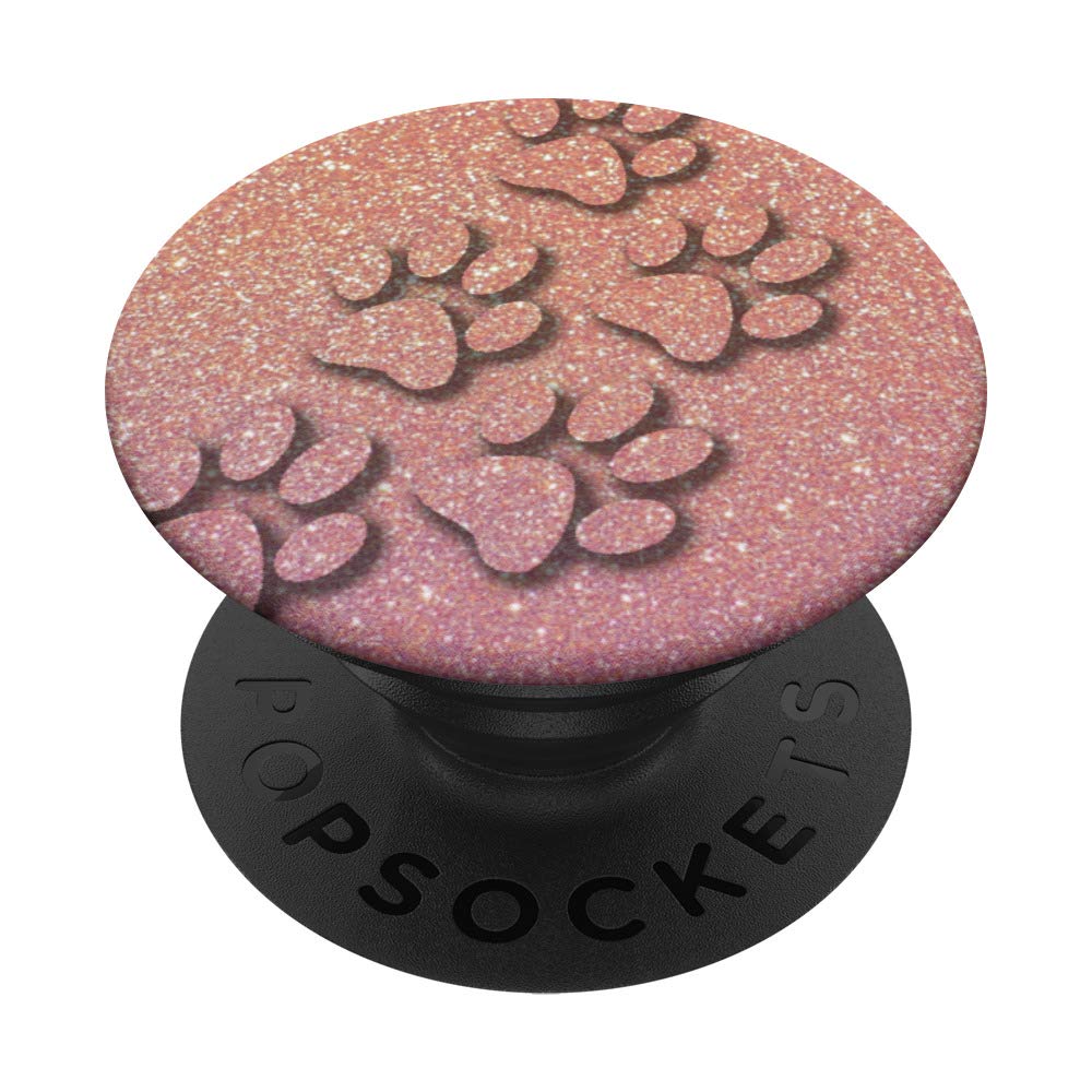Adorable Pink Rose Paw Print PopSockets Phone Grip & Stand - Expandable Phone Holder for iPhone, Samsung Galaxy, Tablets - Perfect for Selfies, Gaming & Everyday Use
