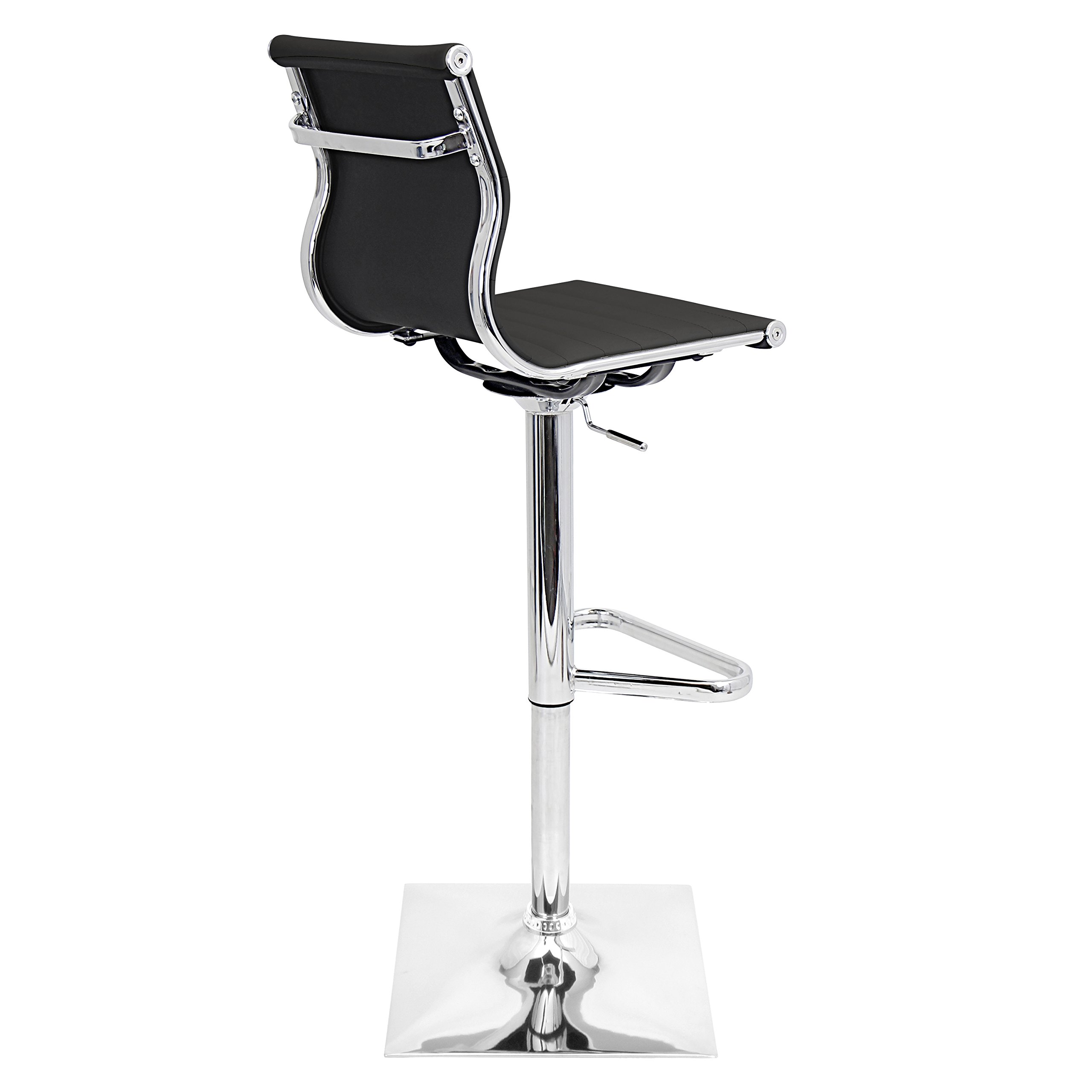 LumiSource Masters Adjustable Bar Stool - Chrome Swivel Bar Chair with Height Adjustment for Kitchen Island, Home Bar & Dining Counter - Modern & Comfortable Seating