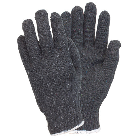 Premium Grey Cotton Knit Gloves - Medium Weight Winter Gloves (1 Dozen) for Outdoor Work, Gardening, and Cold Weather Protection