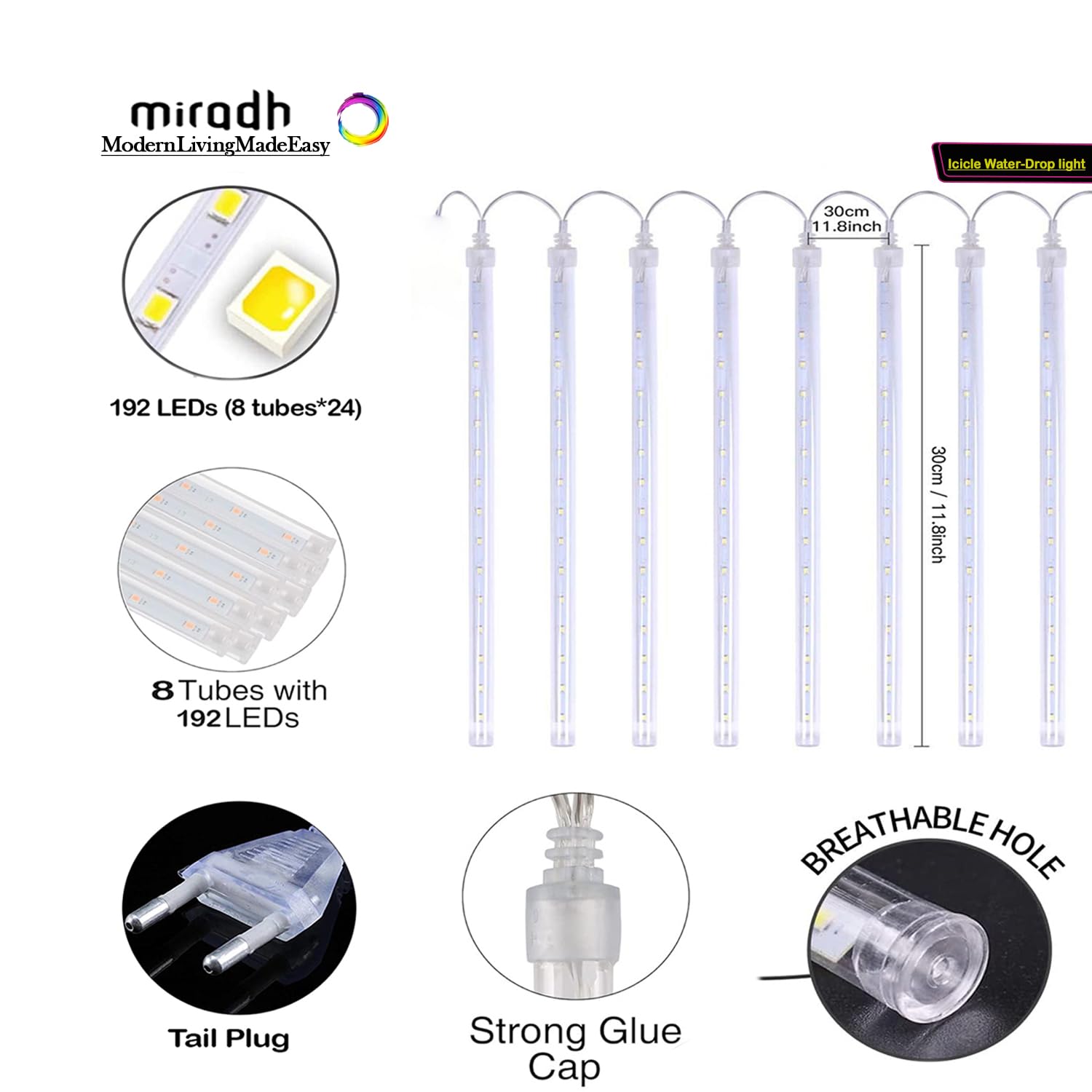 LED Meteor Shower Lights 11.8