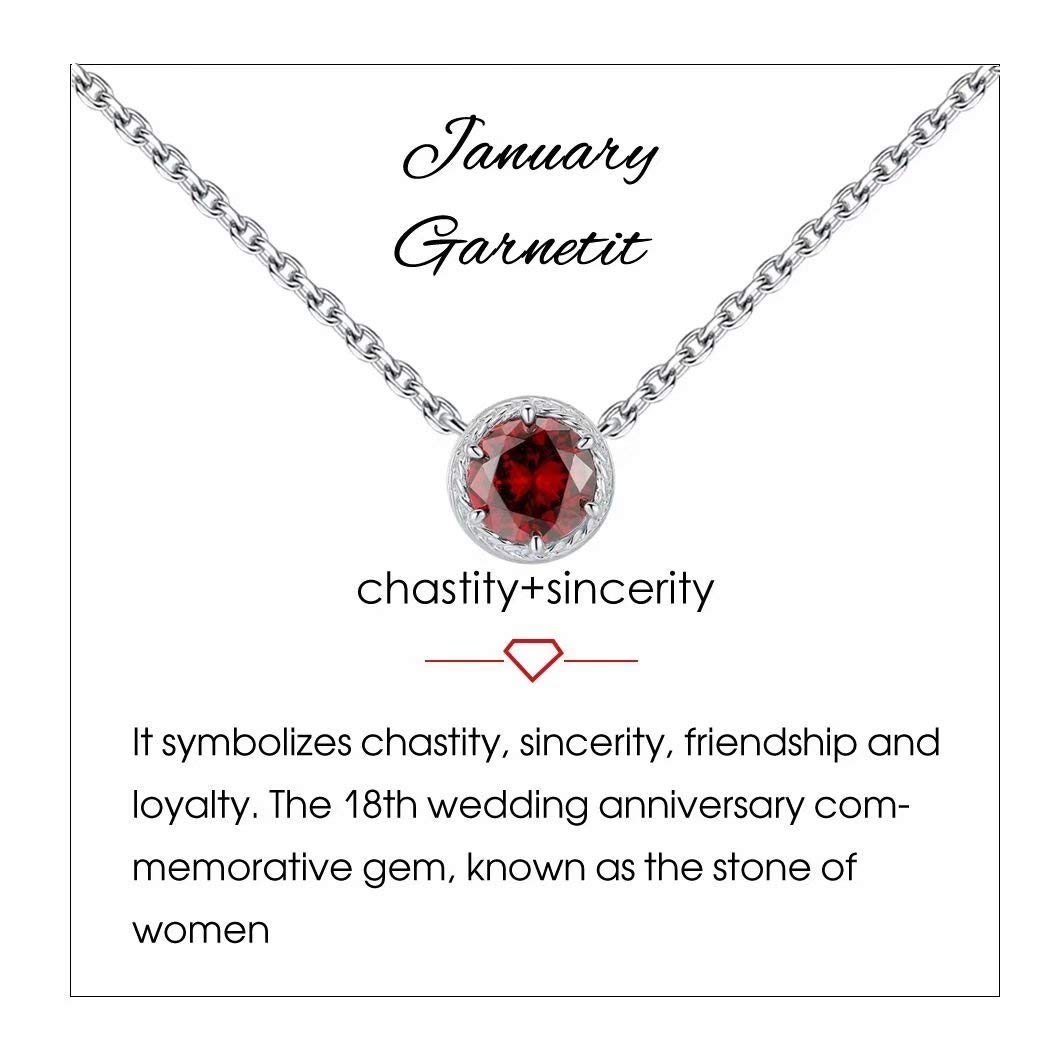 Presentski Sterling Silver 925 Birthstone Necklace for Women - Solitaire Pendant Dainty Jewelry, Birthday Gift for Her, Mom & Girls | Perfect for Anniversaries, Mother's Day & Special Occasions