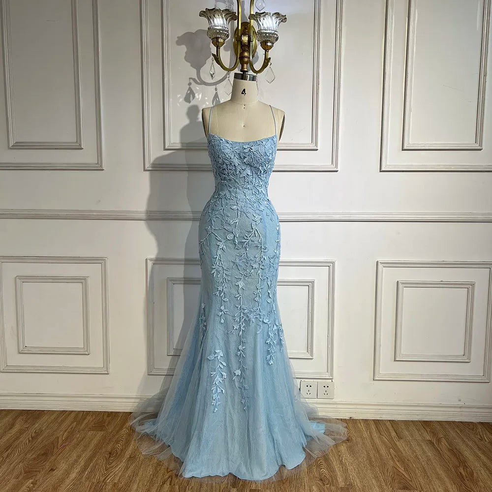 Elegant Blue Mermaid Prom Dress LA72624 - Perfect for Homecoming, Formal Dances & Special Occasions