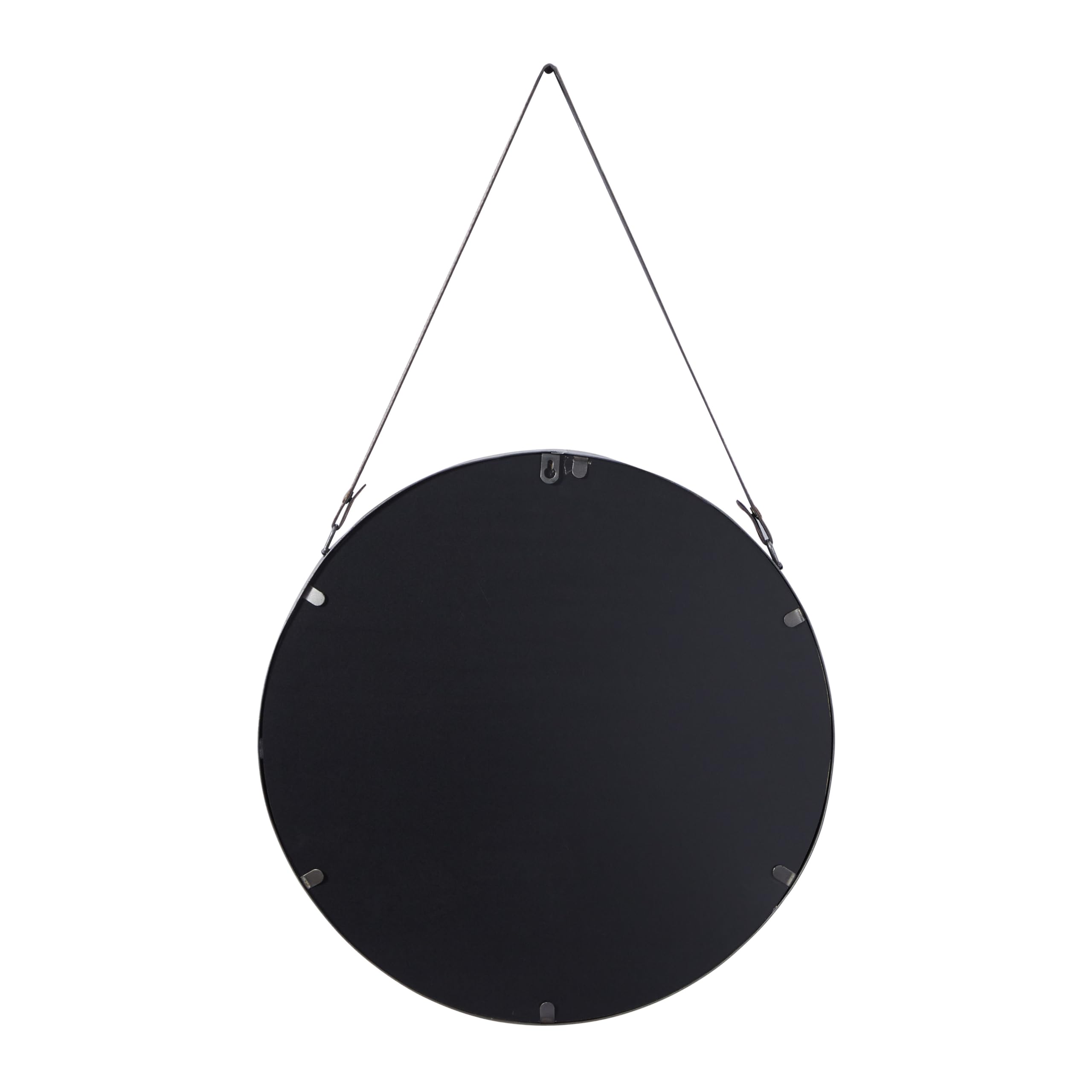 Deco 79 Gold Metal Wall Mirror with Leather Strap - 20