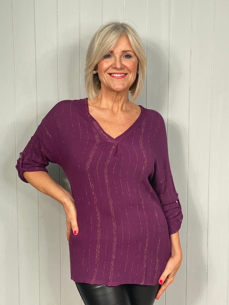 Suzie Top Berry - Stylish Women's T-Shirt for Casual Wear, Summer Outfits & Everyday Fashion | Perfect for Outings, Dates & Relaxing at Home