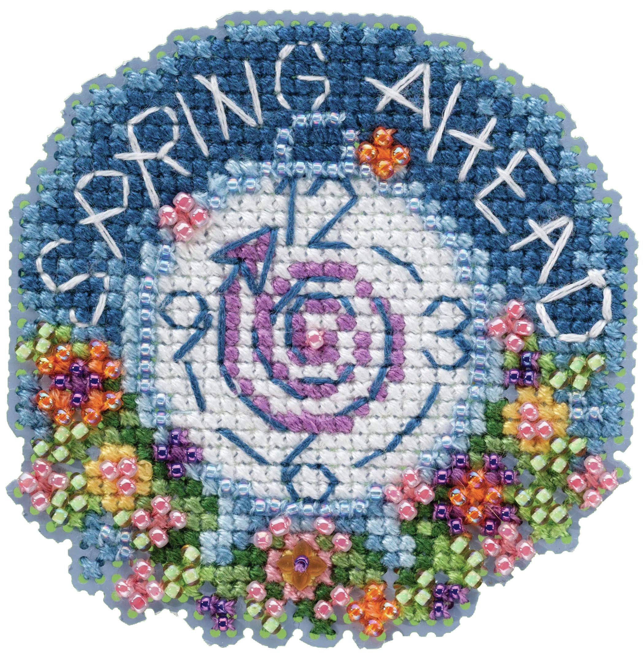 Mill Hill 2020 Spring Bouquet Beaded Cross Stitch Ornament Kit - DIY Craft for Home Decor, Gifts & Seasonal Celebrations | Perfect for Easter, Mother's Day & Spring Crafting