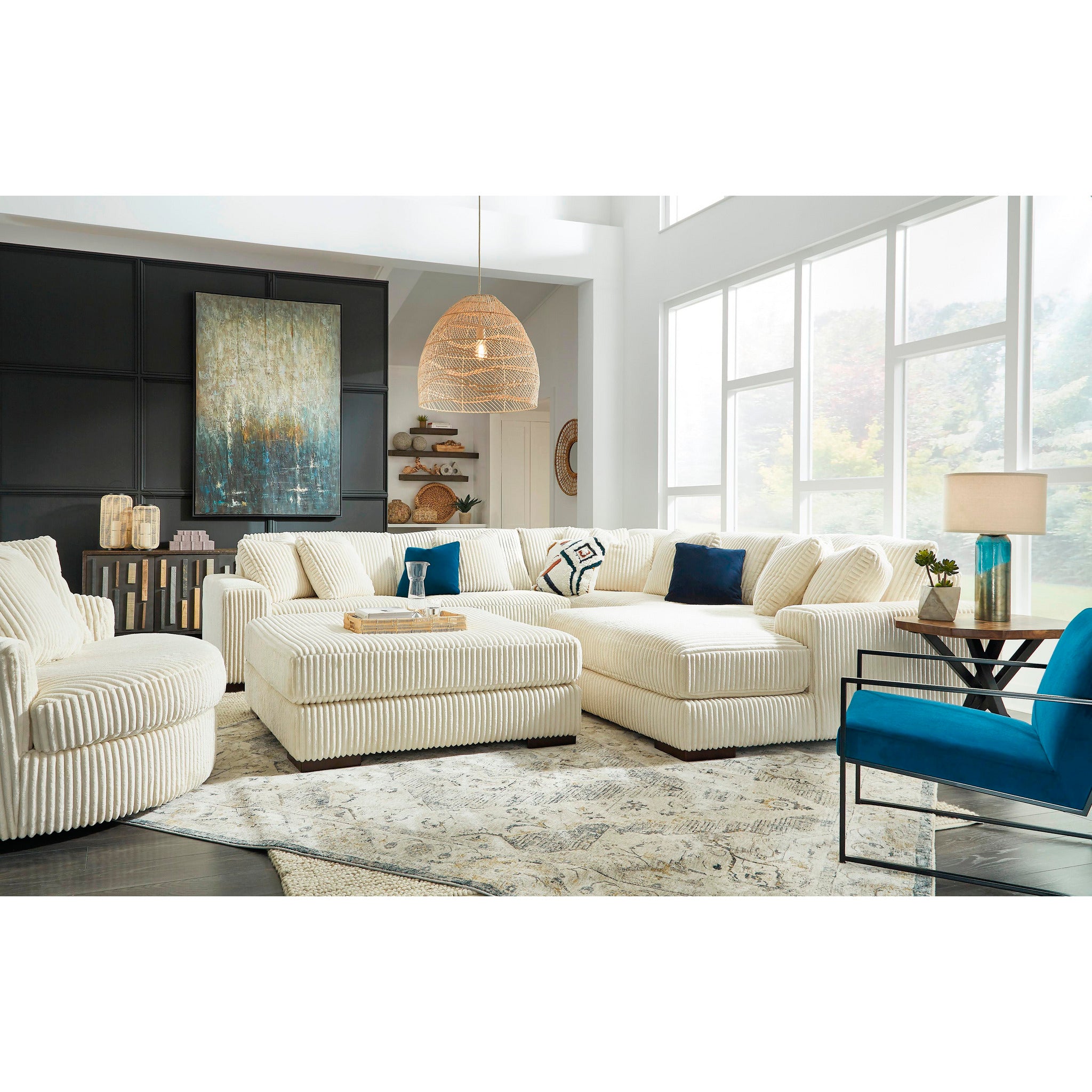 Lindyn Oversized Swivel Accent Chair - Modern Living Room Lounge Chair with 360° Rotation, Comfortable Reading Chair for Bedroom, Office & Home Decor