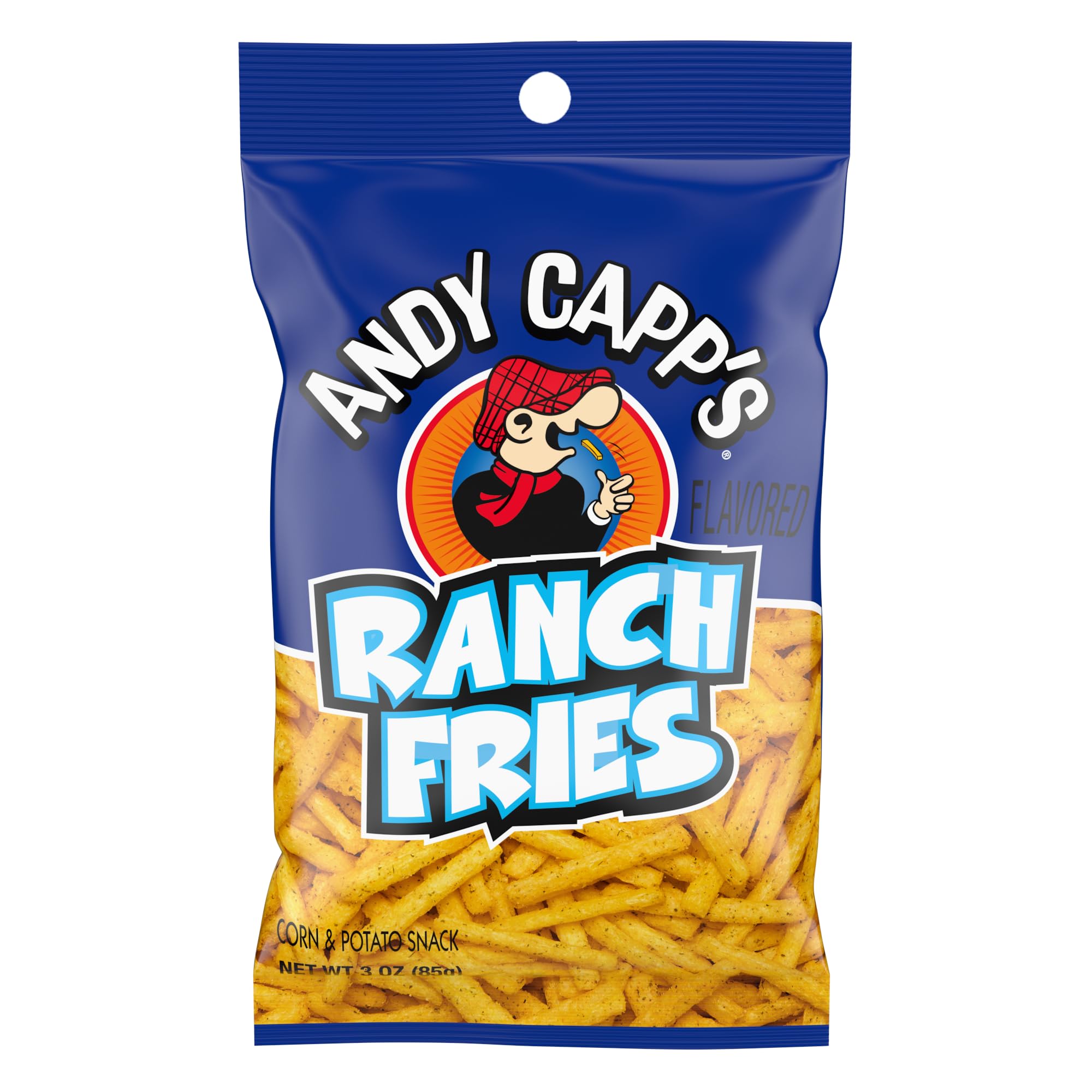 Andy Capp's Ranch Fries Snacks - Crunchy Potato Chips in Zesty Ranch Flavor, 3 oz Bag - Perfect for Parties, Movie Nights & On-the-Go Snacking