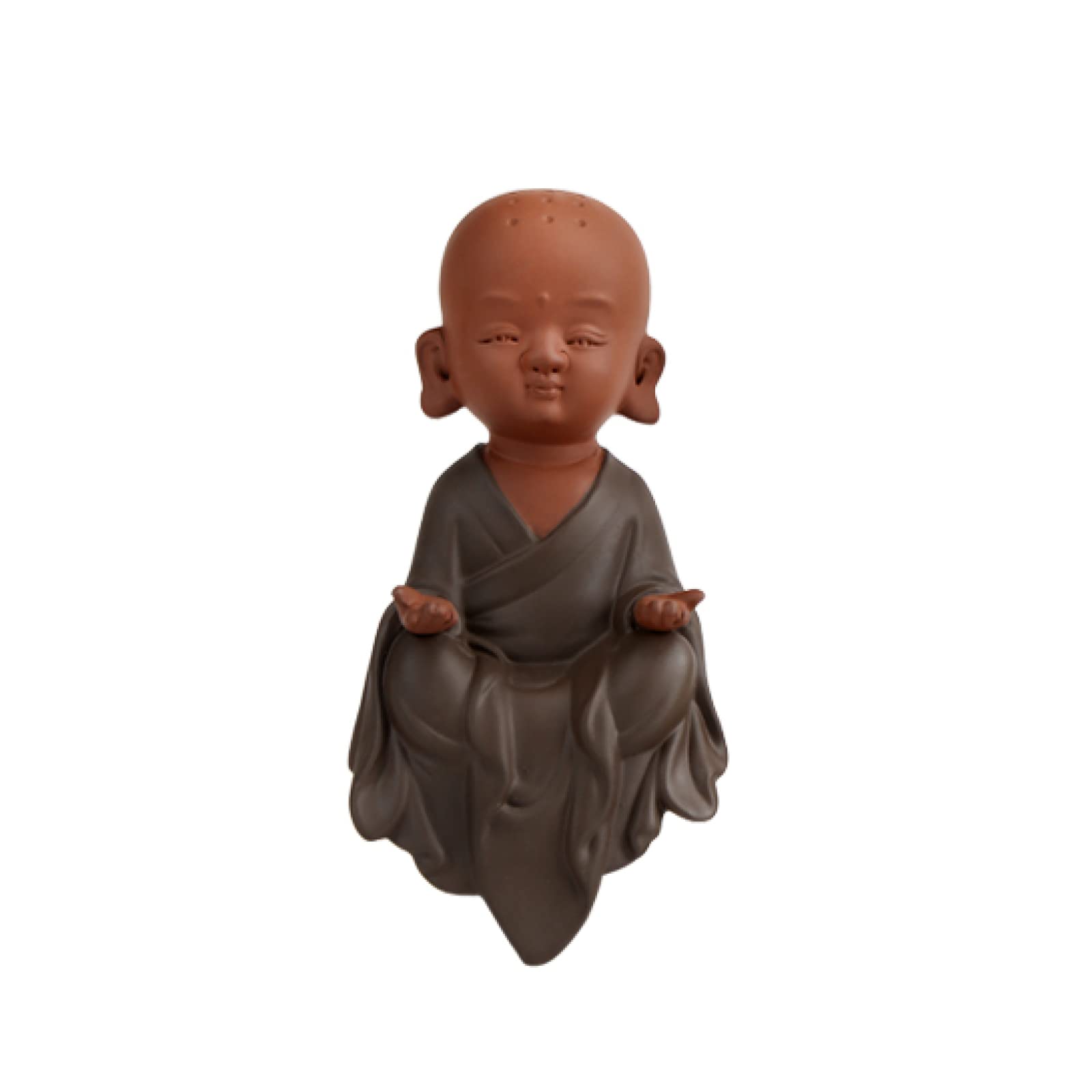 DEKIKA Modern Ceramic Crafts - Handmade Zen Monk Figurine, Collectible Zisha Tea Pet & Buddha Statue for Home Decor, Meditation Room, Tea Ceremony Gift