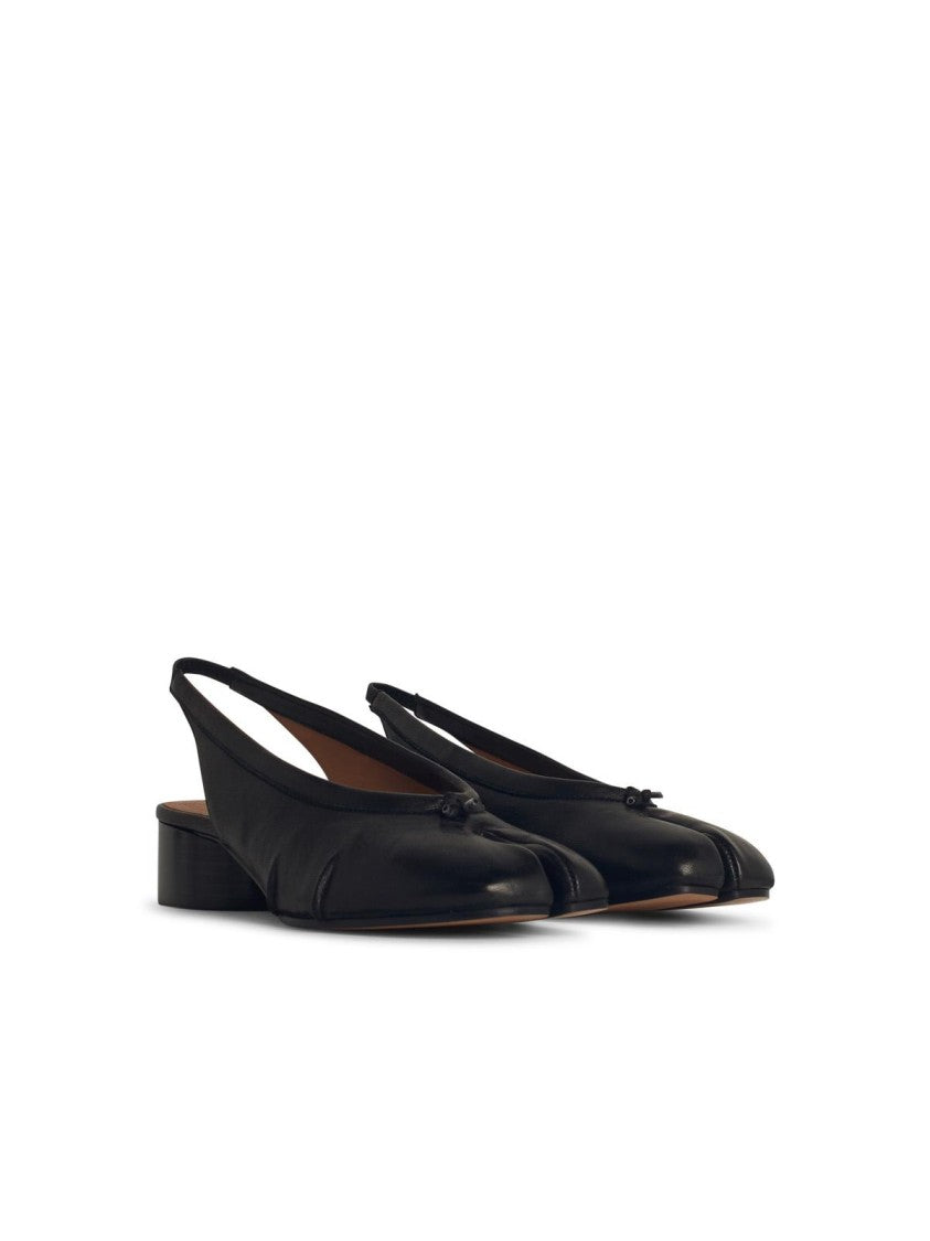 Black Leather Ballet Flats for Women - Comfortable Tabi Split-Toe Design - Perfect for Dance, Yoga & Casual Wear