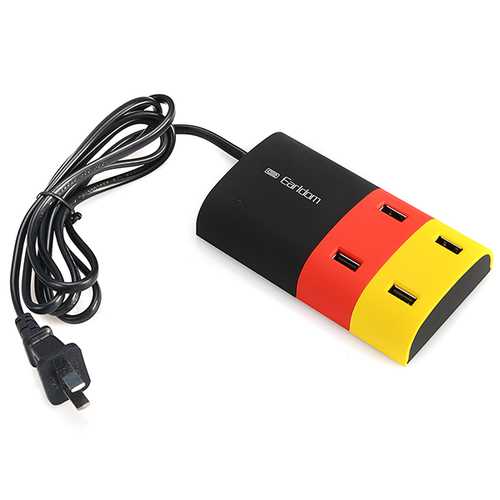 Earldom 5V 6.2A 4-Port USB Charger Hub - Fast Charging Station for iPhone, Android, iPad, Tablets & More - Perfect for Home, Office & Travel