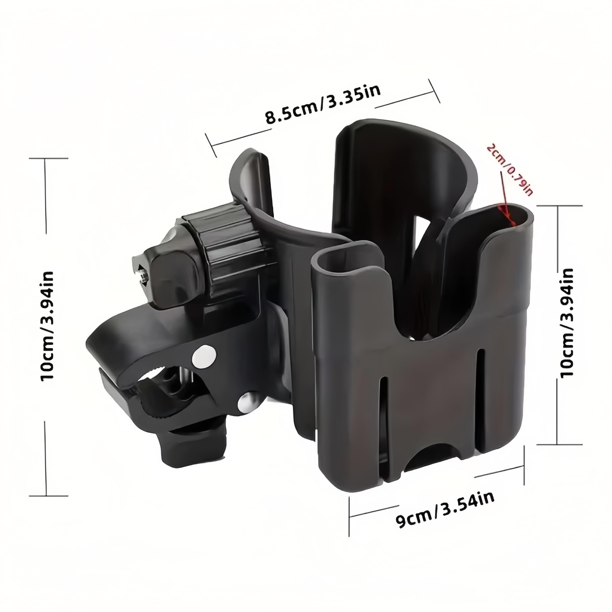 2-in-1 Wheelchair Cup Holder with Phone Mount - Universal Drink Holder for Walkers, Wheelchairs, Strollers, Bikes & Scooters - Perfect for Outdoor Activities, Travel & Mobility Assistance