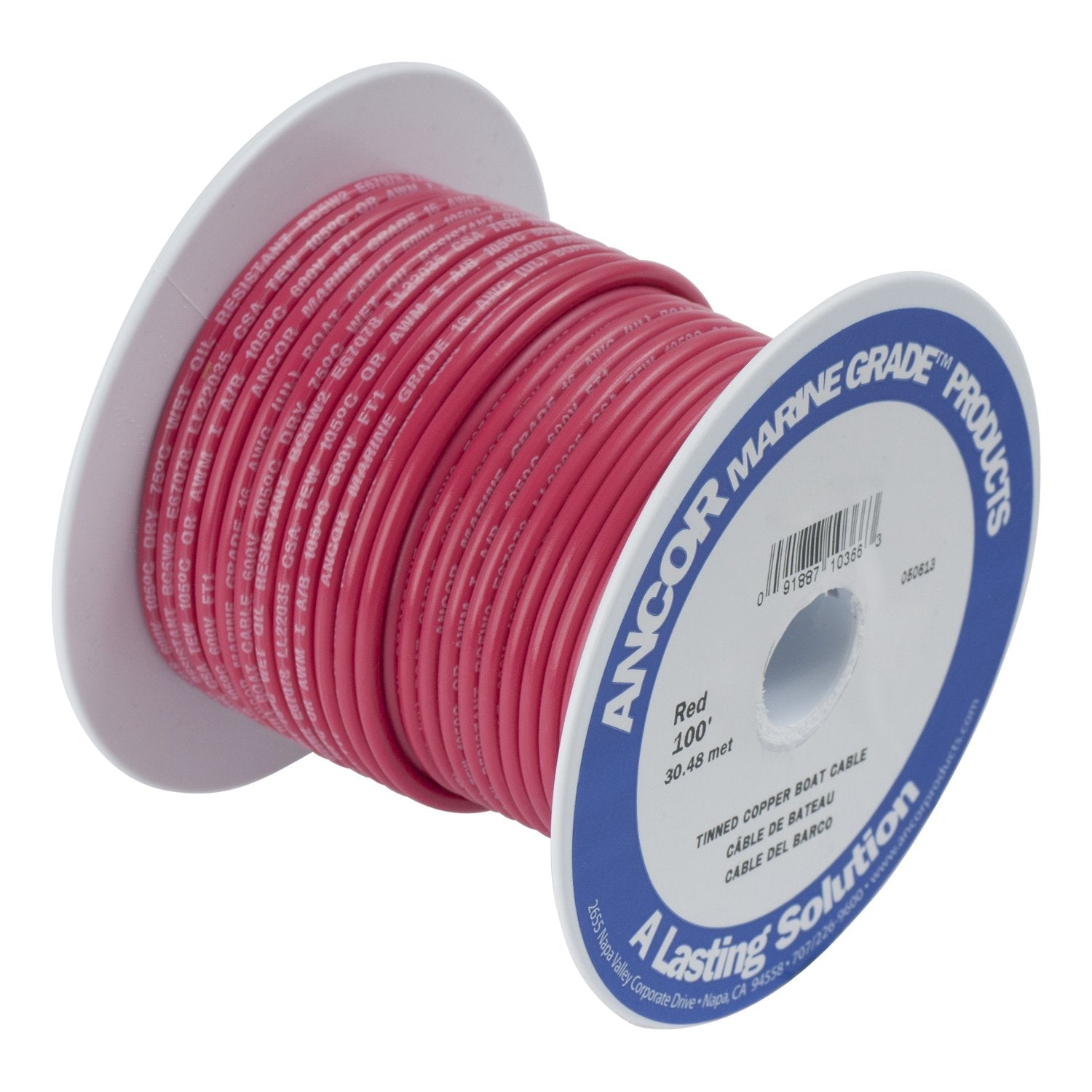 Ancor Red 10 AWG Marine Grade Primary Wire - Boat Battery Cable for Marine, RV & Automotive Electrical Systems