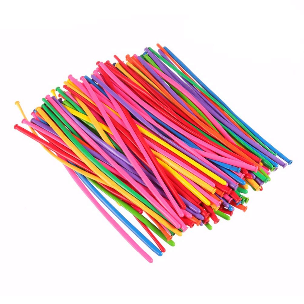100pcs Colorful Long Latex Balloons with Pump - DIY Animal Balloon Kit for Birthday, Wedding & Party Decorations - Random Mixed Colors - Perfect for Balloon Twisting, Festivals & Event Decor