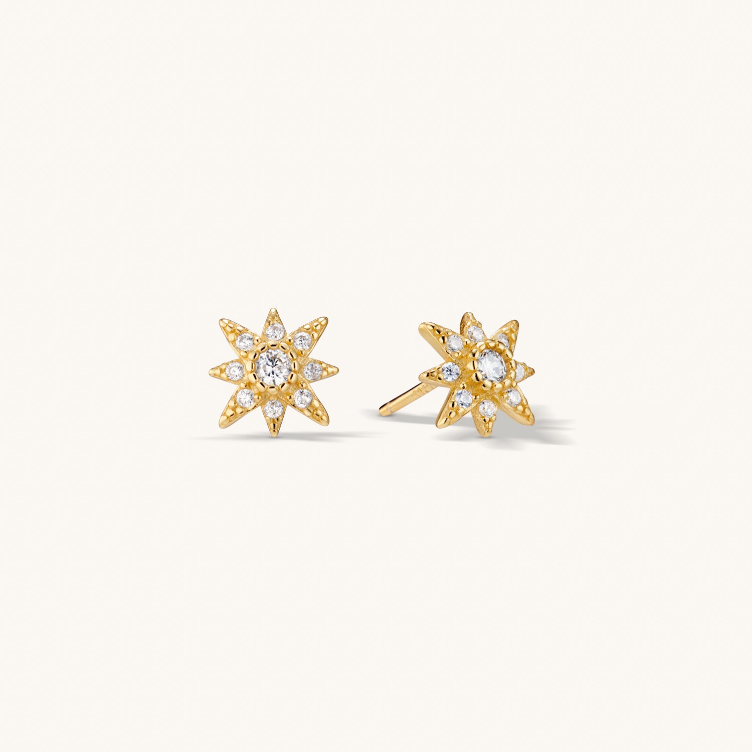 North Star Stud Earrings 14K Gold - Minimalist Constellation Jewelry for Women - Perfect for Everyday Wear, Date Nights & Special Occasions
