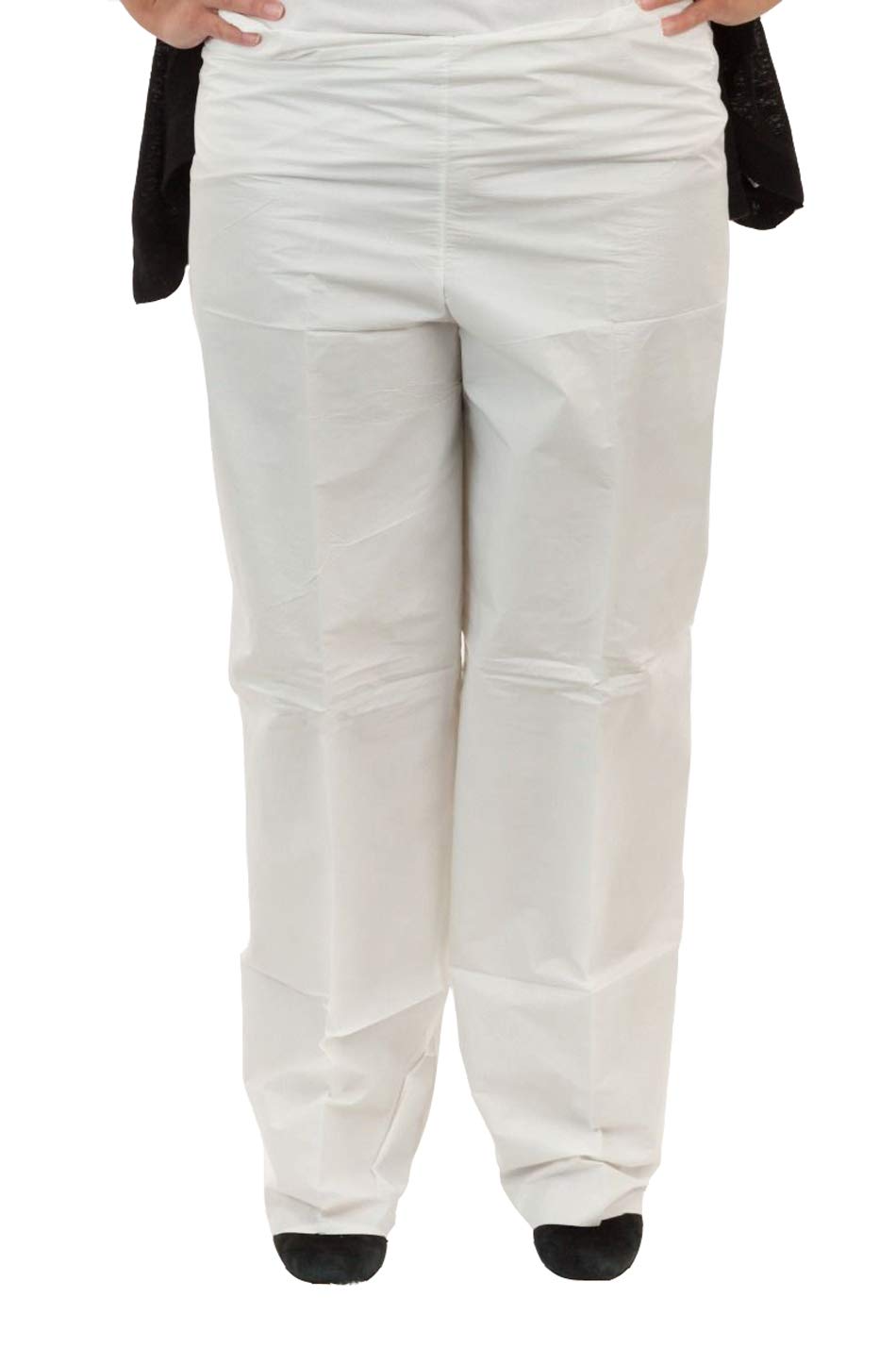Disposable Microporous Hazmat Pants - White | Elastic Waist for Comfort | Particulate & Splash Protection | Ideal for Medical, Industrial & Emergency Use