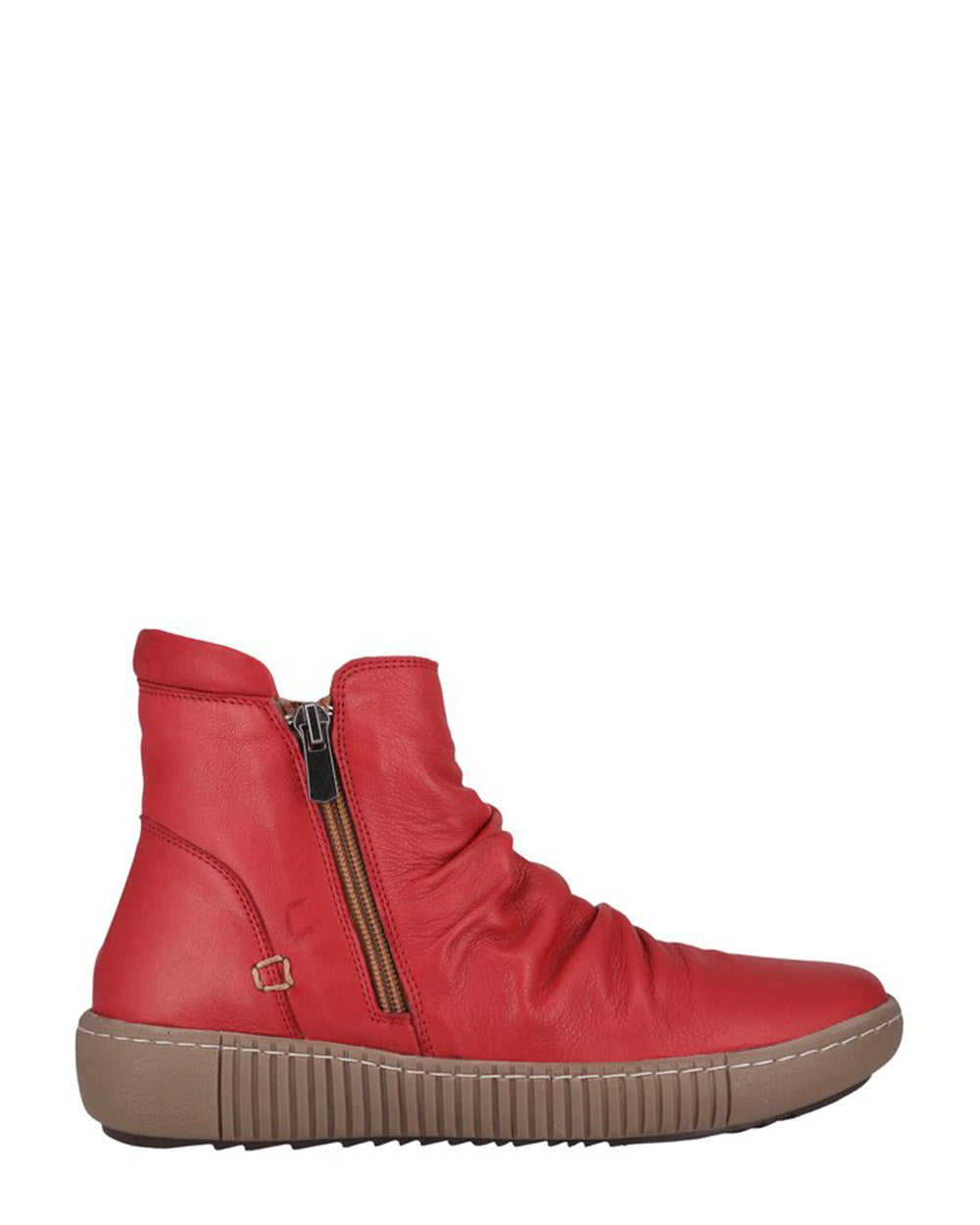 Winnie Red Leather Casual Ankle Boots for Women - Comfortable Slip-On Chelsea Booties for Fall & Winter - Perfect for Office, Dating & Daily Wear