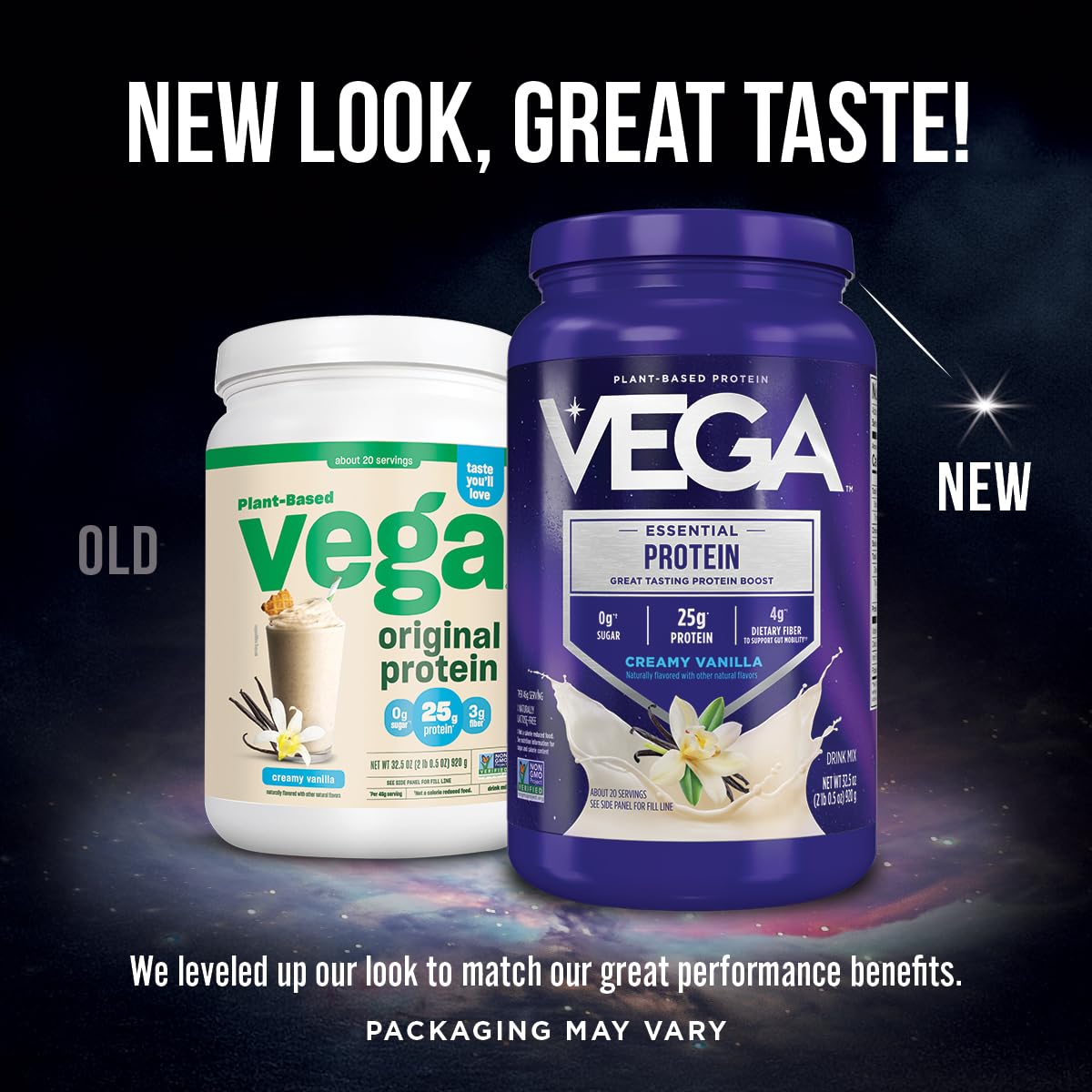 Vega Original Plant-Based Protein Powder - Creamy Chocolate Flavor, 32.5oz (Packaging May Vary) | Vegan Protein Drink Mix for Water, Milk & Smoothies | Perfect for Post-Workout Recovery, Breakfast Shakes & Healthy Meal Replacement