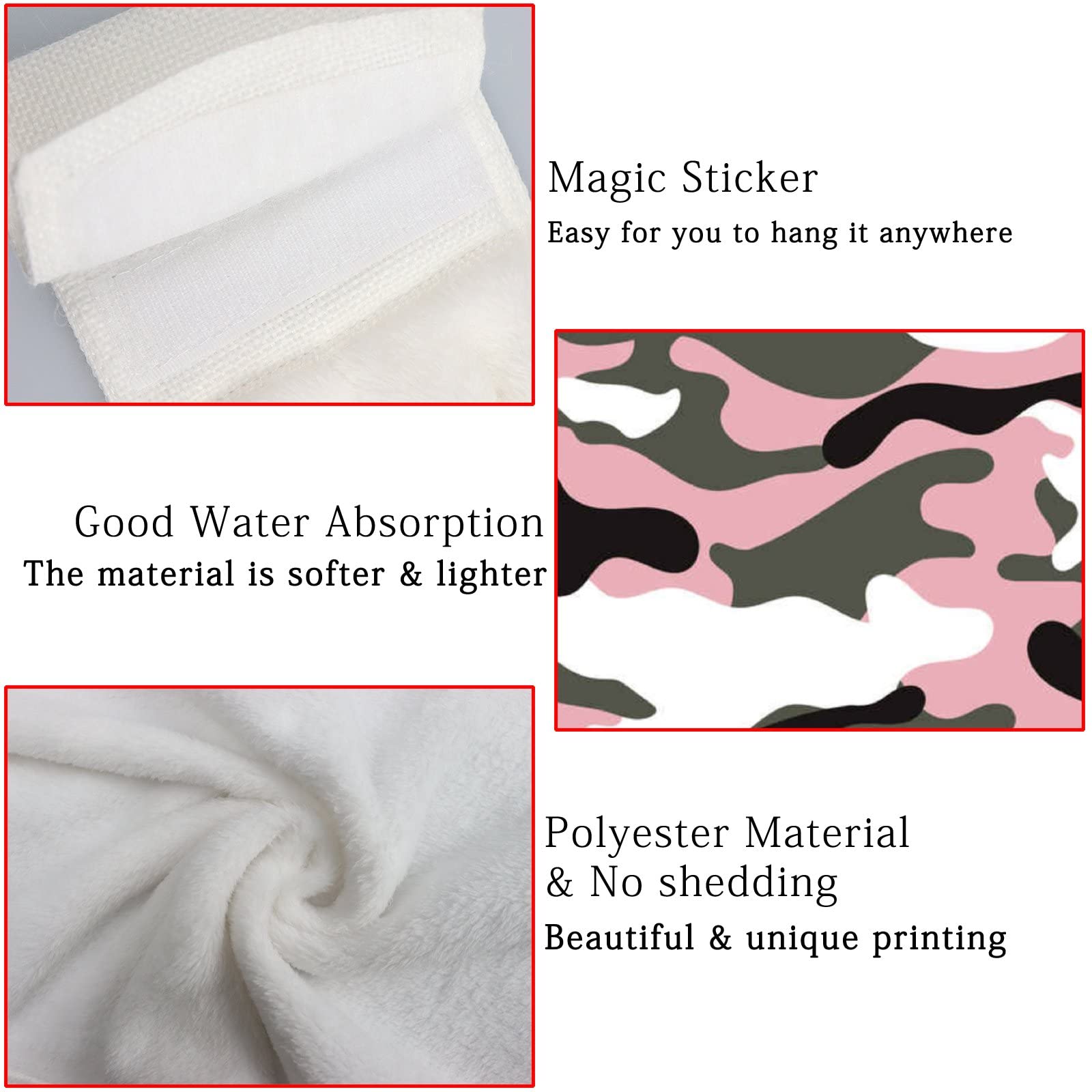 Camouflage Army Military Microfiber Kitchen Towels - Ultra Soft & Absorbent Hand Towels (2 Pack) - Perfect for Kitchen, Bathroom, Sink, Laundry Room, RV & Table Cleaning